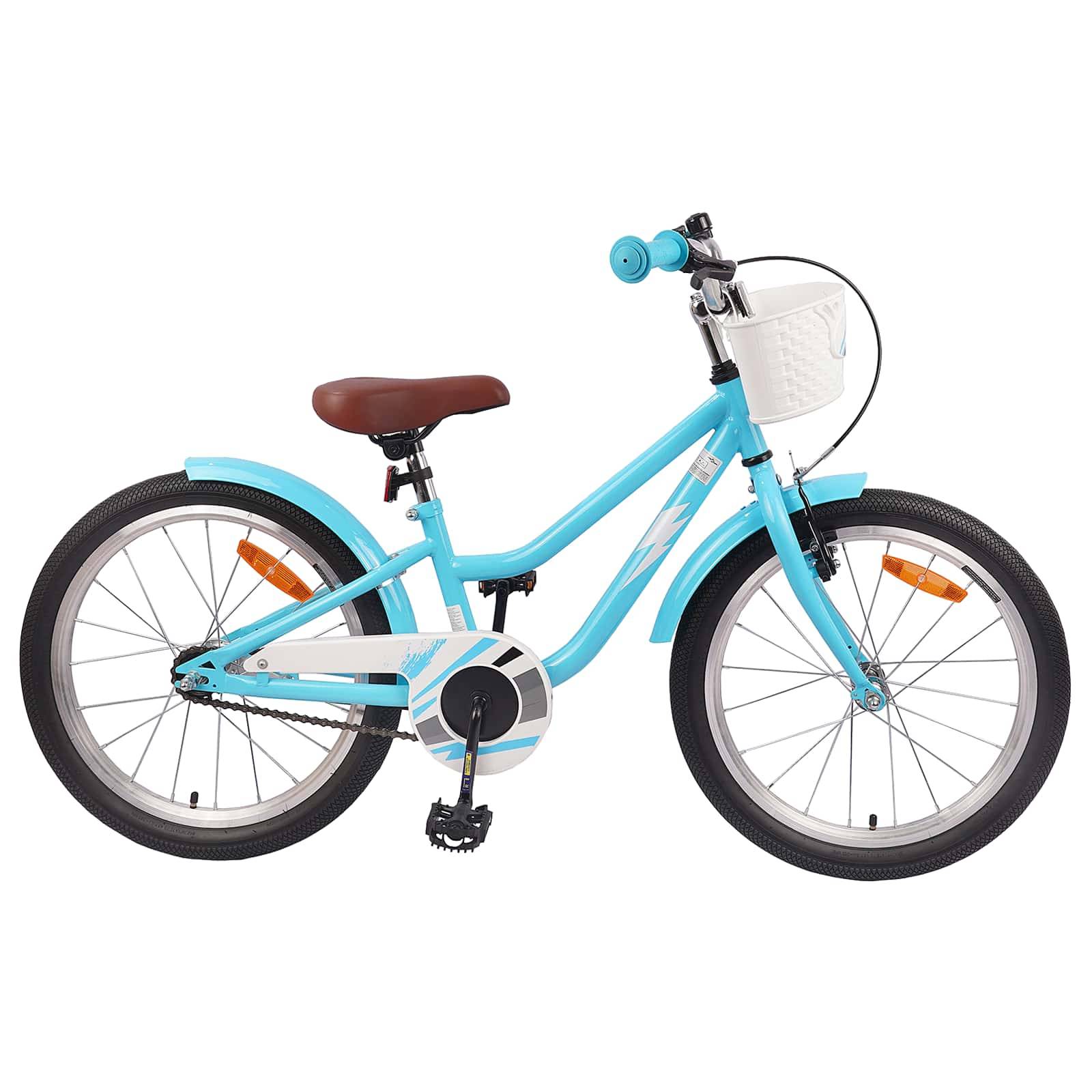 vidaXL Kinderfahrrad 18 Zoll für 5-7 Jahre alt Himmelblau