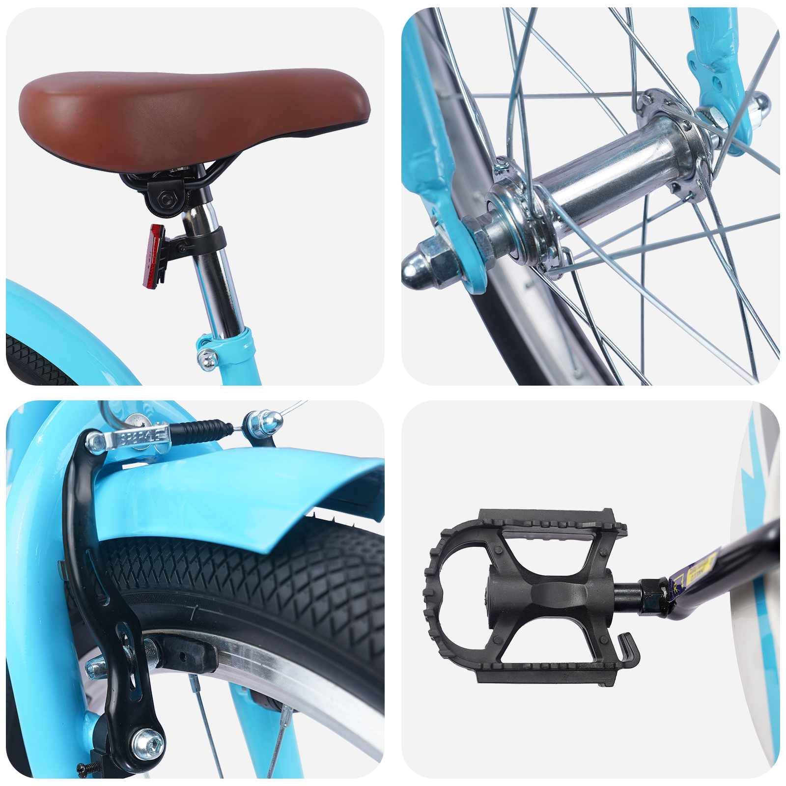 vidaXL Kinderfahrrad 18 Zoll für 5-7 Jahre alt Himmelblau