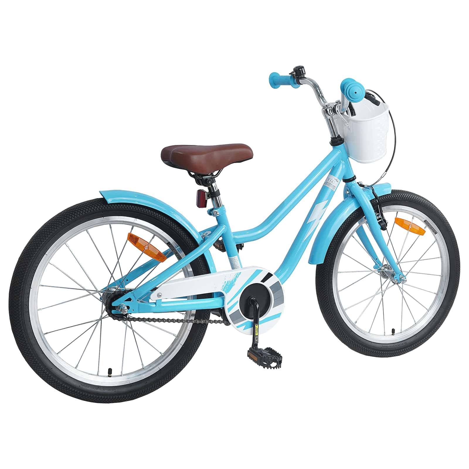 vidaXL Kinderfahrrad 18 Zoll für 5-7 Jahre alt Himmelblau
