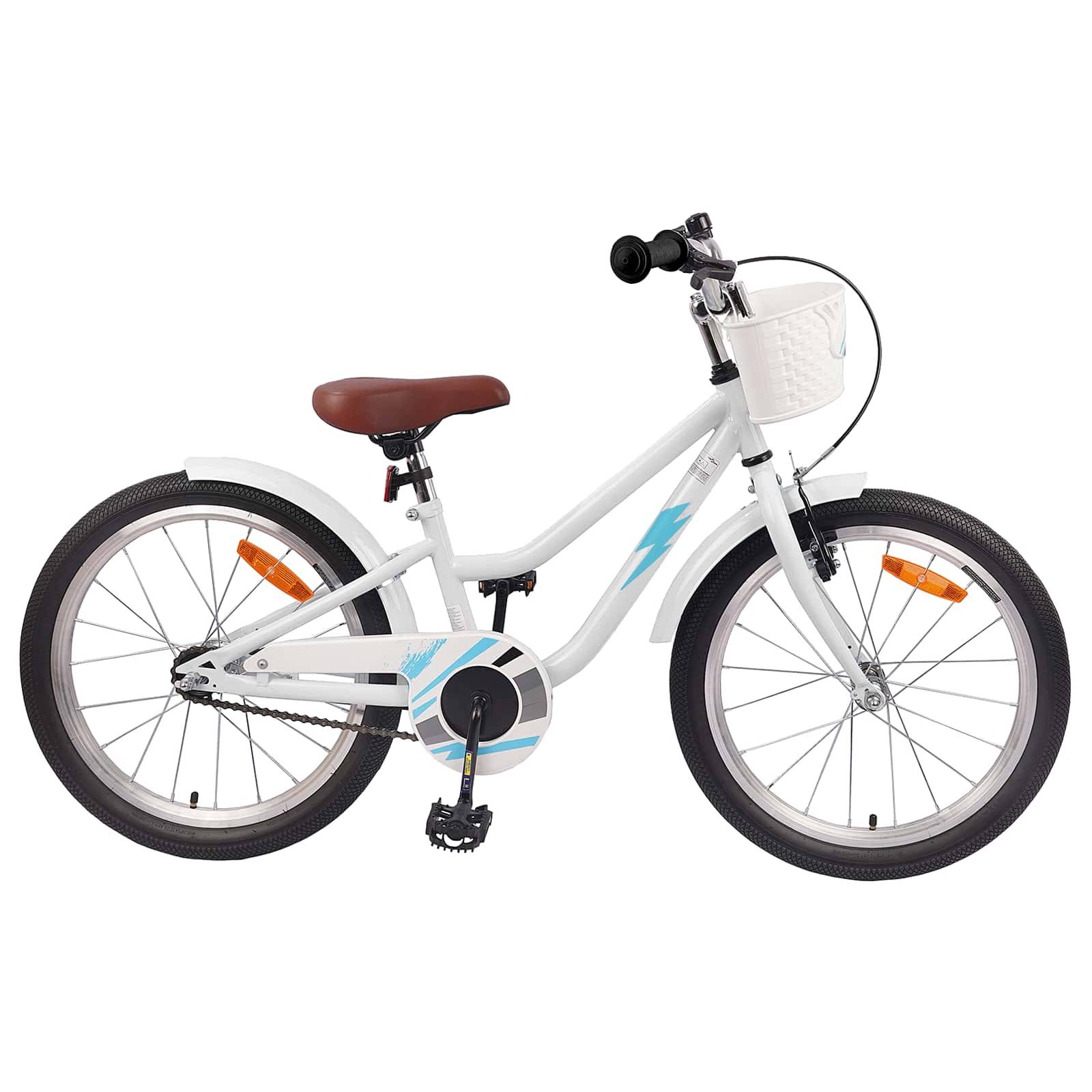 vidaXL Kinderfahrrad 18 Zoll für 5-7 Jahre alt Weiß