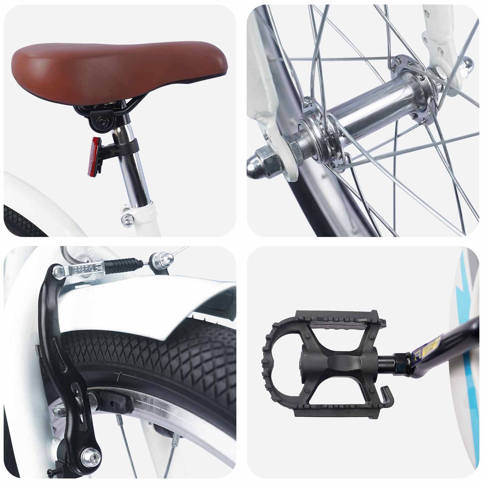 vidaXL Kinderfahrrad 18 Zoll für 5-7 Jahre alt Weiß