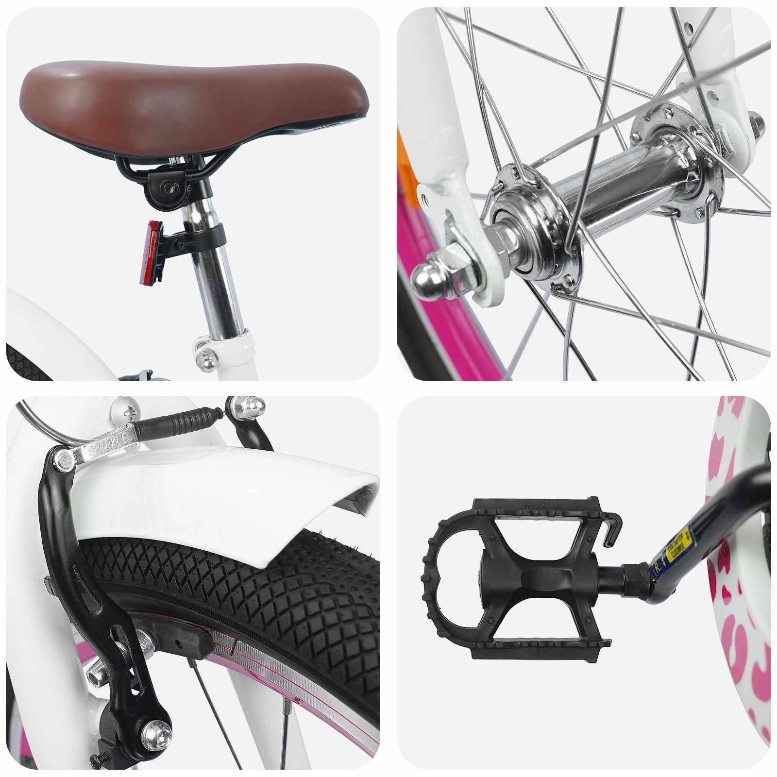 vidaXL Kinderfahrrad Mit Stützrädern 18 Zoll für 5-7 Jahre alt Weiß