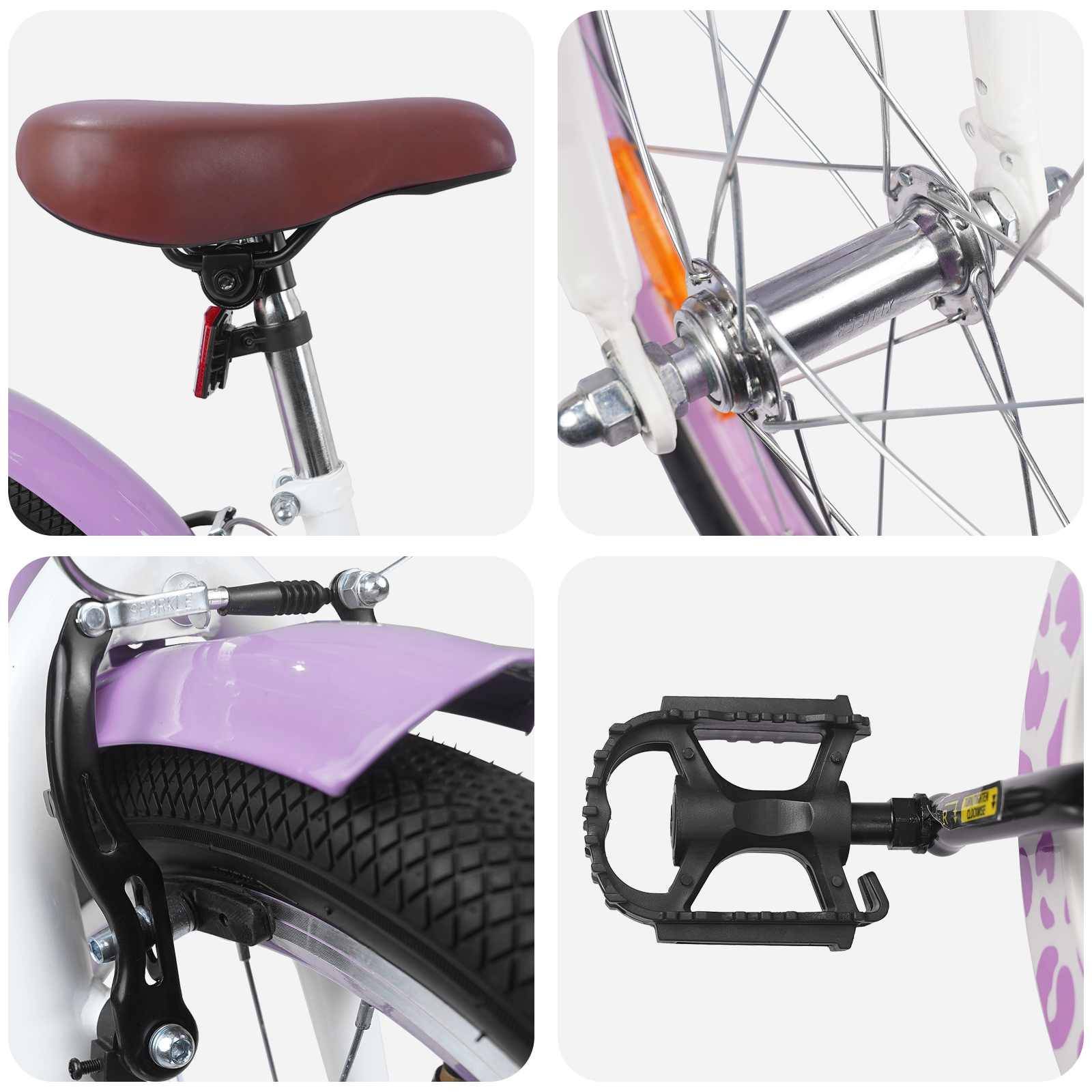 vidaXL Kinderfahrrad Mit Stützrädern 18 Zoll für 5-7 Jahre alt Lila