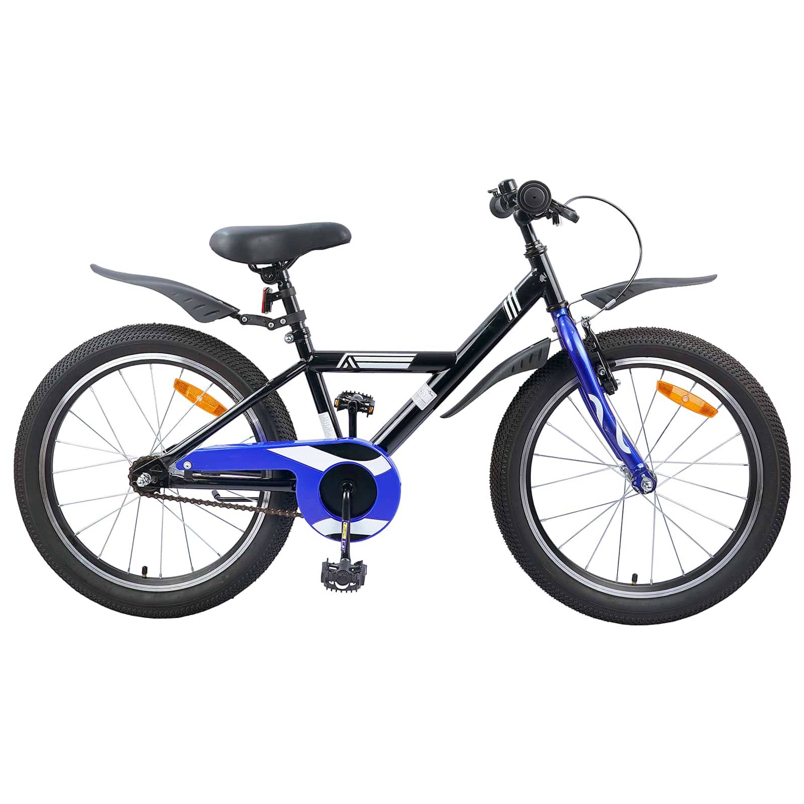 vidaXL Kinderfahrrad 20 Zoll für 6-11 Jahre alt Schwarz