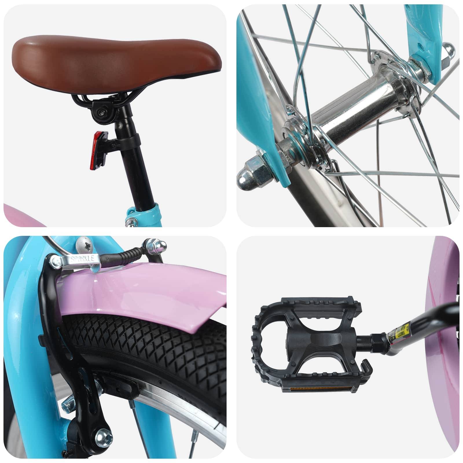 vidaXL Kinderfahrrad 18 Zoll für 5-7 Jahre alt Himmelblau