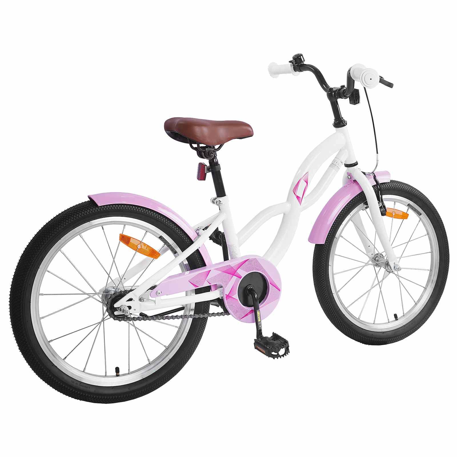vidaXL Kinderfahrrad 18 Zoll für 5-7 Jahre alt Weiß