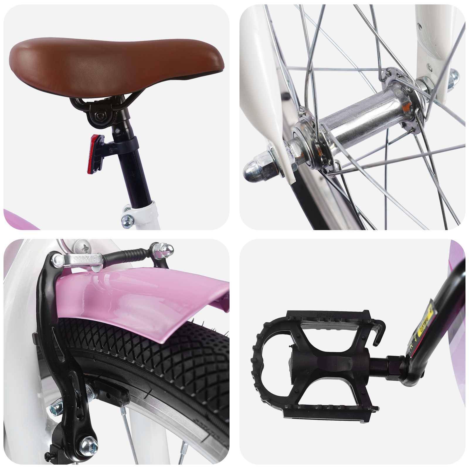 vidaXL Kinderfahrrad 18 Zoll für 5-7 Jahre alt Weiß