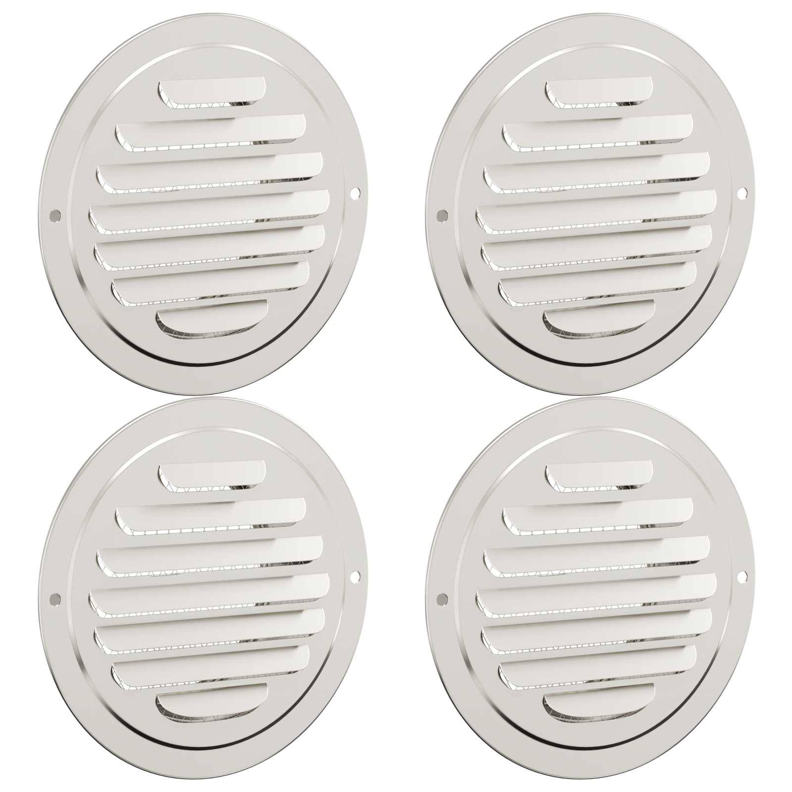 vidaXL Lüftungsgitter 4 pcs Silber 80 mm Edelstahl
