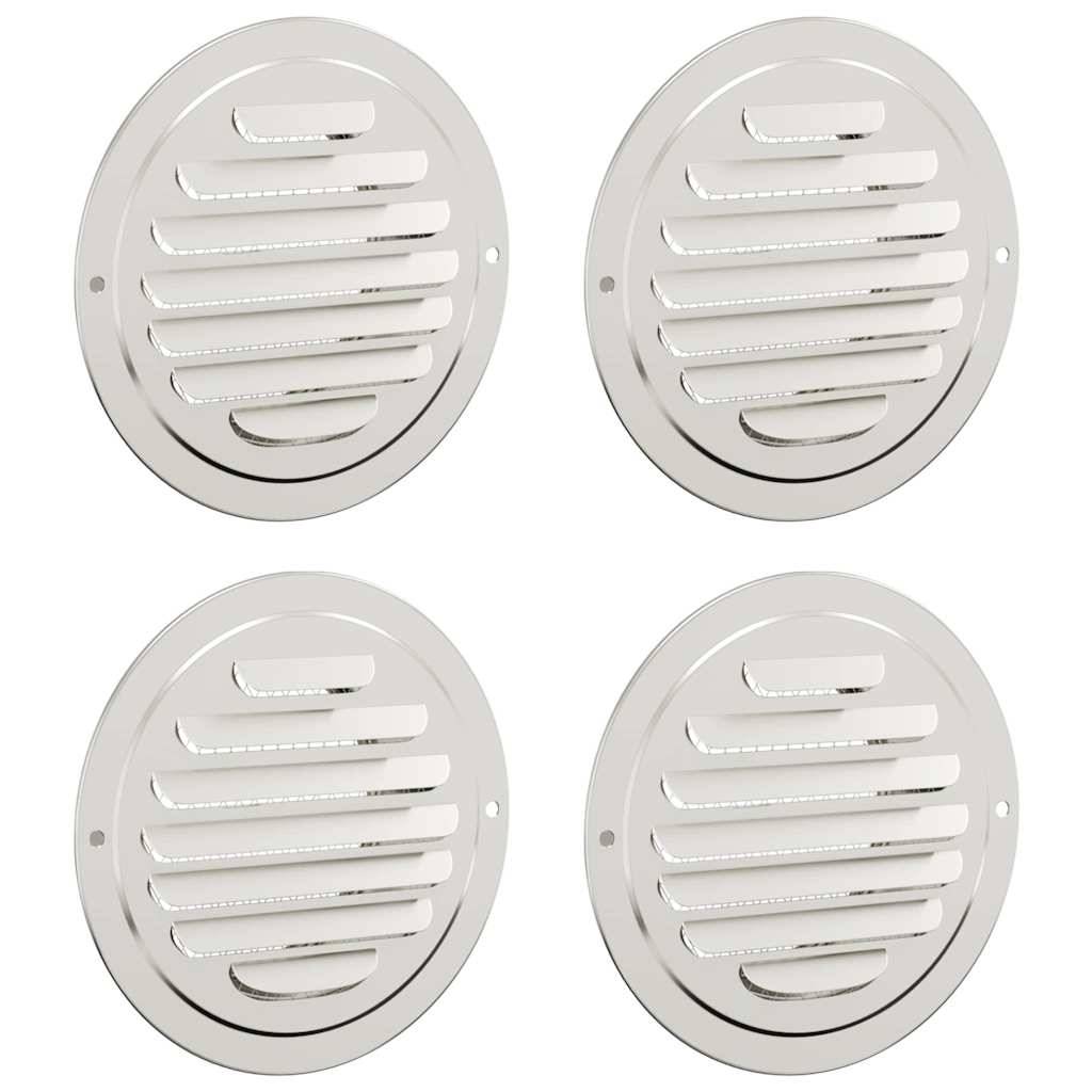 vidaXL Lüftungsgitter 4 pcs Silber 100 mm Edelstahl