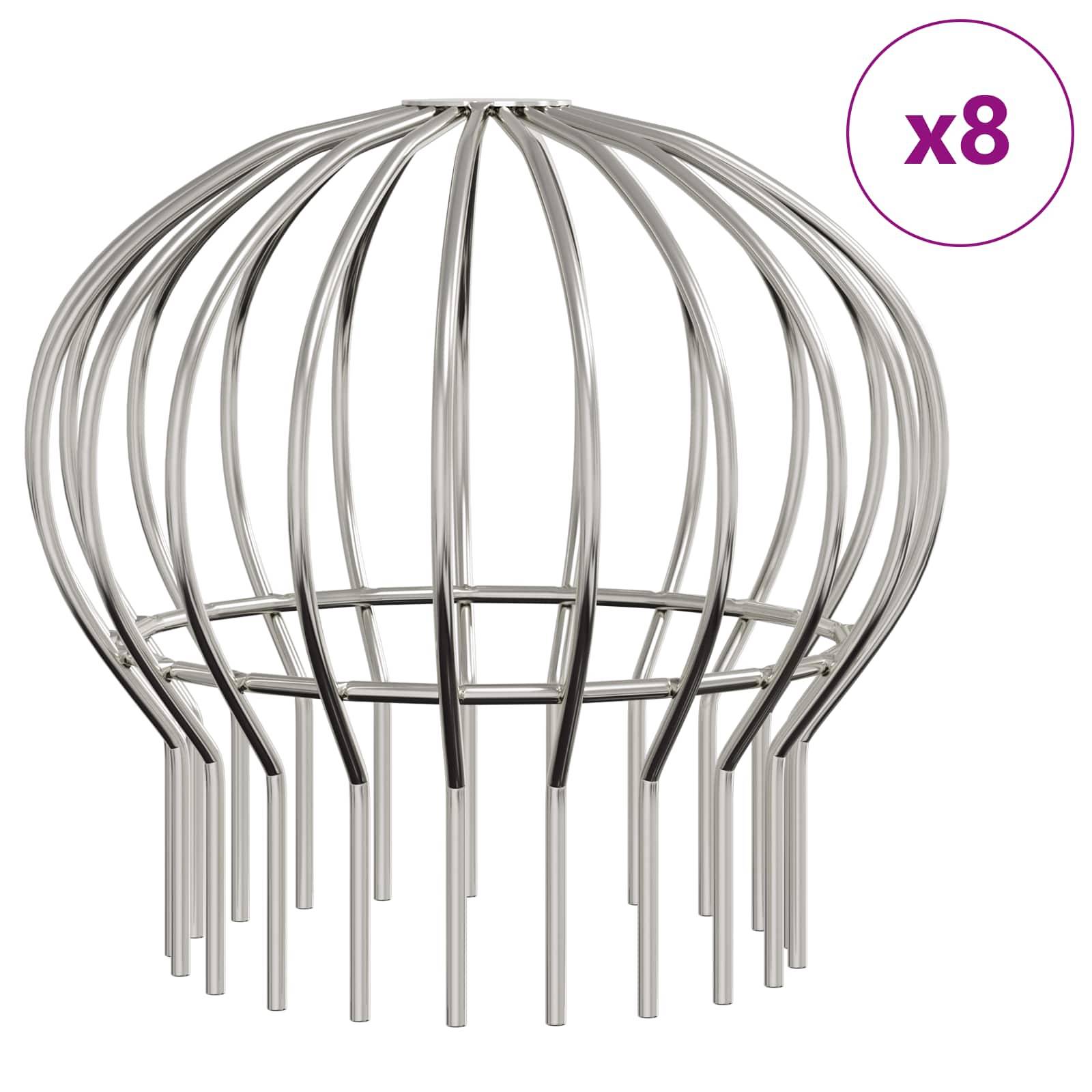 vidaXL Dachrinnenblattschutz 8 pcs Silber 200 mm Edelstahl