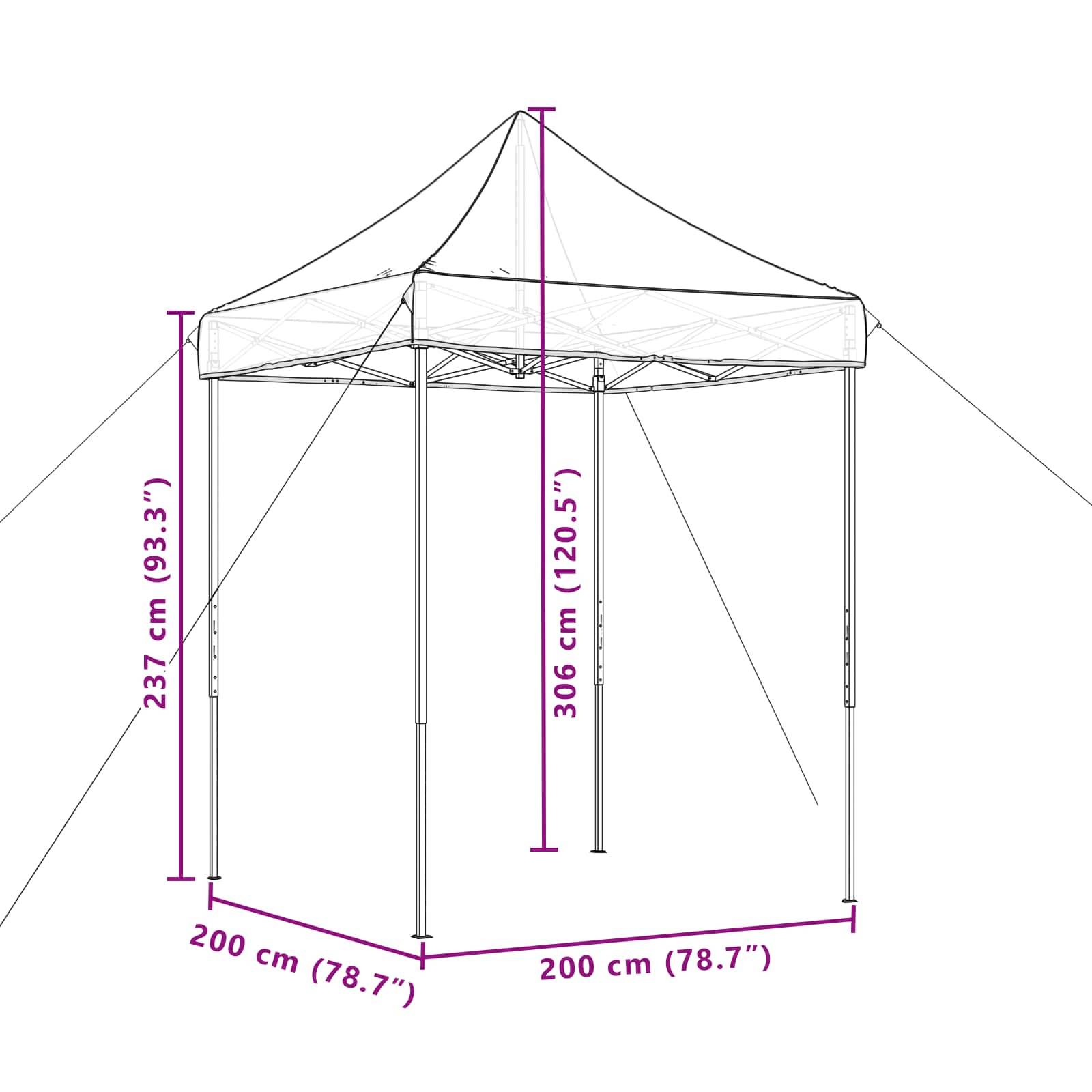 vidaXL Party-Zelt Bordeauxrot 200 x 200 x 306 cm Oxford-Stoff