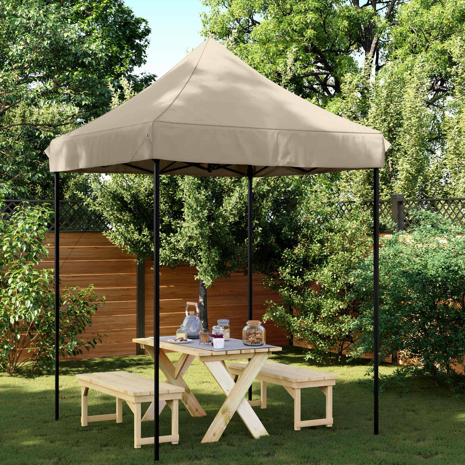 vidaXL Party-Zelt Taupe 200 x 200 x 306 cm Oxford-Stoff