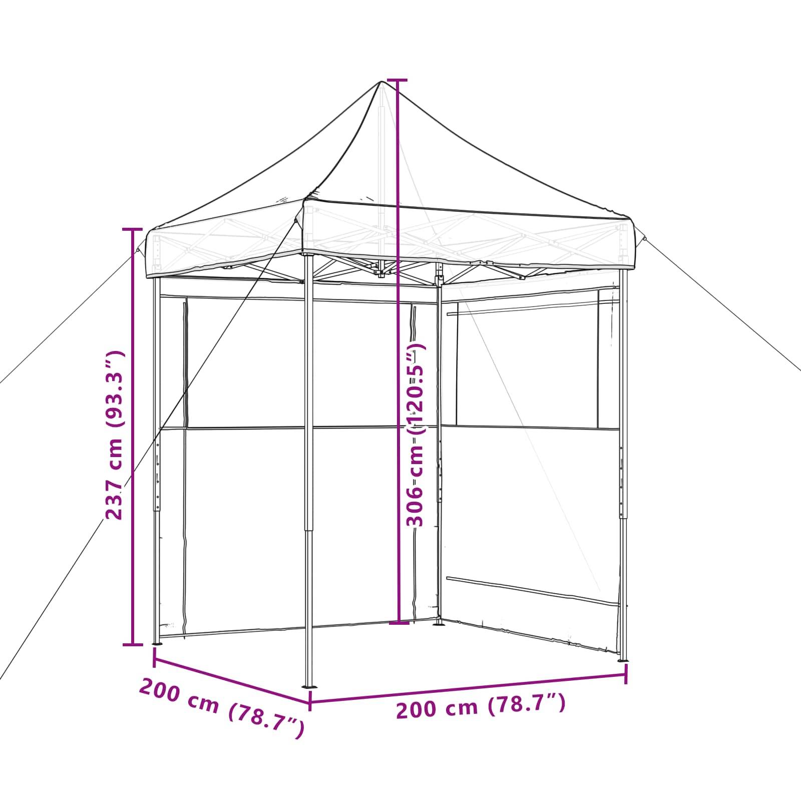 vidaXL Party-Zelt Terrakotta 200 x 200 x 306 cm Oxford-Stoff
