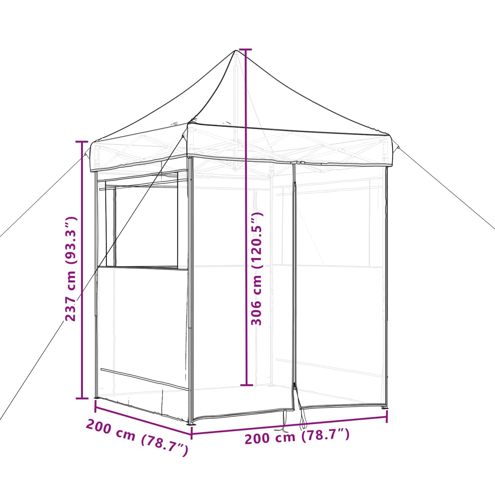 vidaXL Party-Zelt Taupe 200 x 200 x 306 cm Oxford-Stoff
