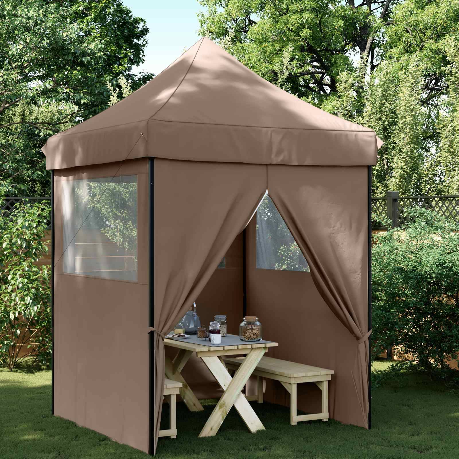 vidaXL Party-Zelt Braun 200 x 200 x 306 cm Oxford-Stoff