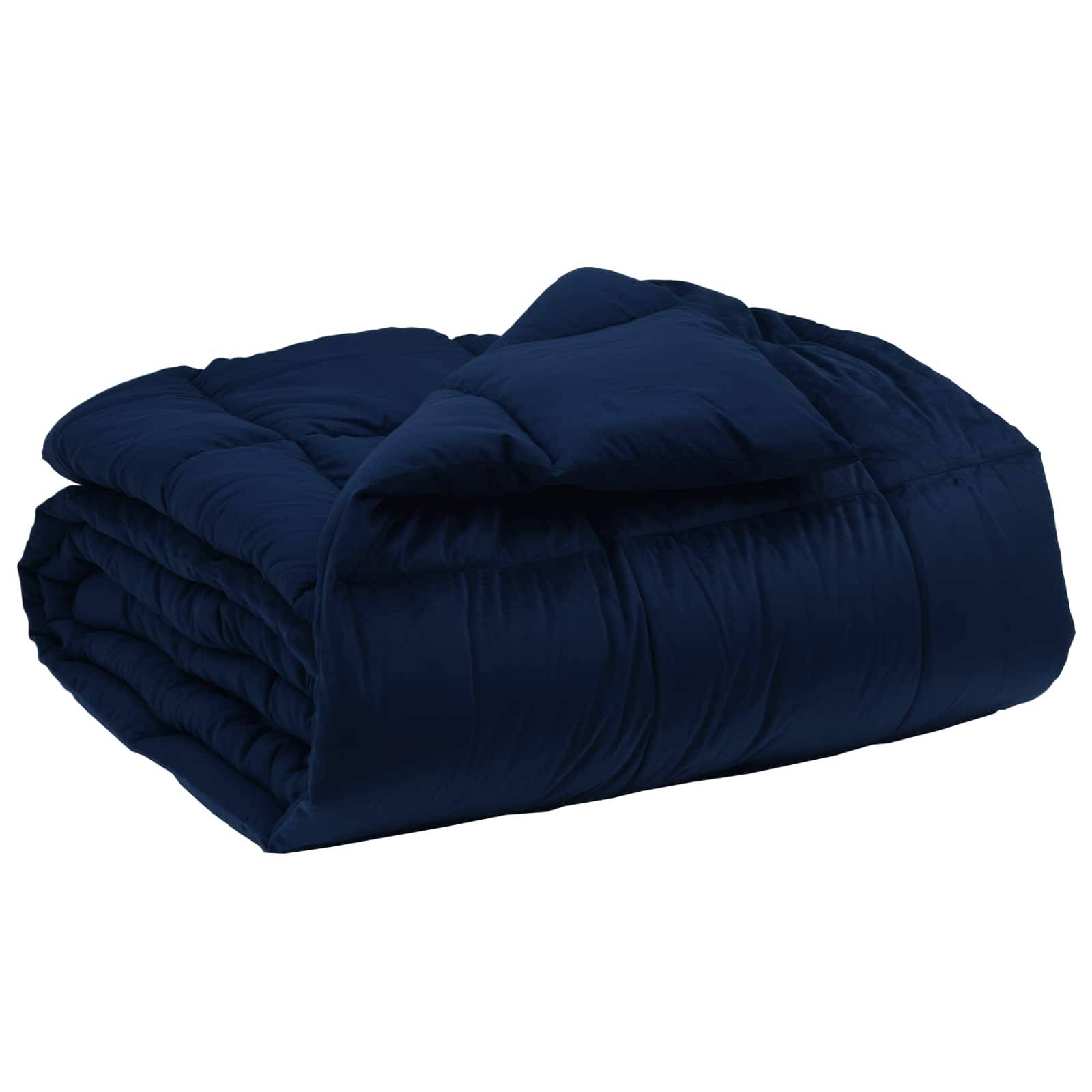 vidaXL Winterbettdecke Gepolstert Dunkelblau 240 x 260 cm Mikrofaser