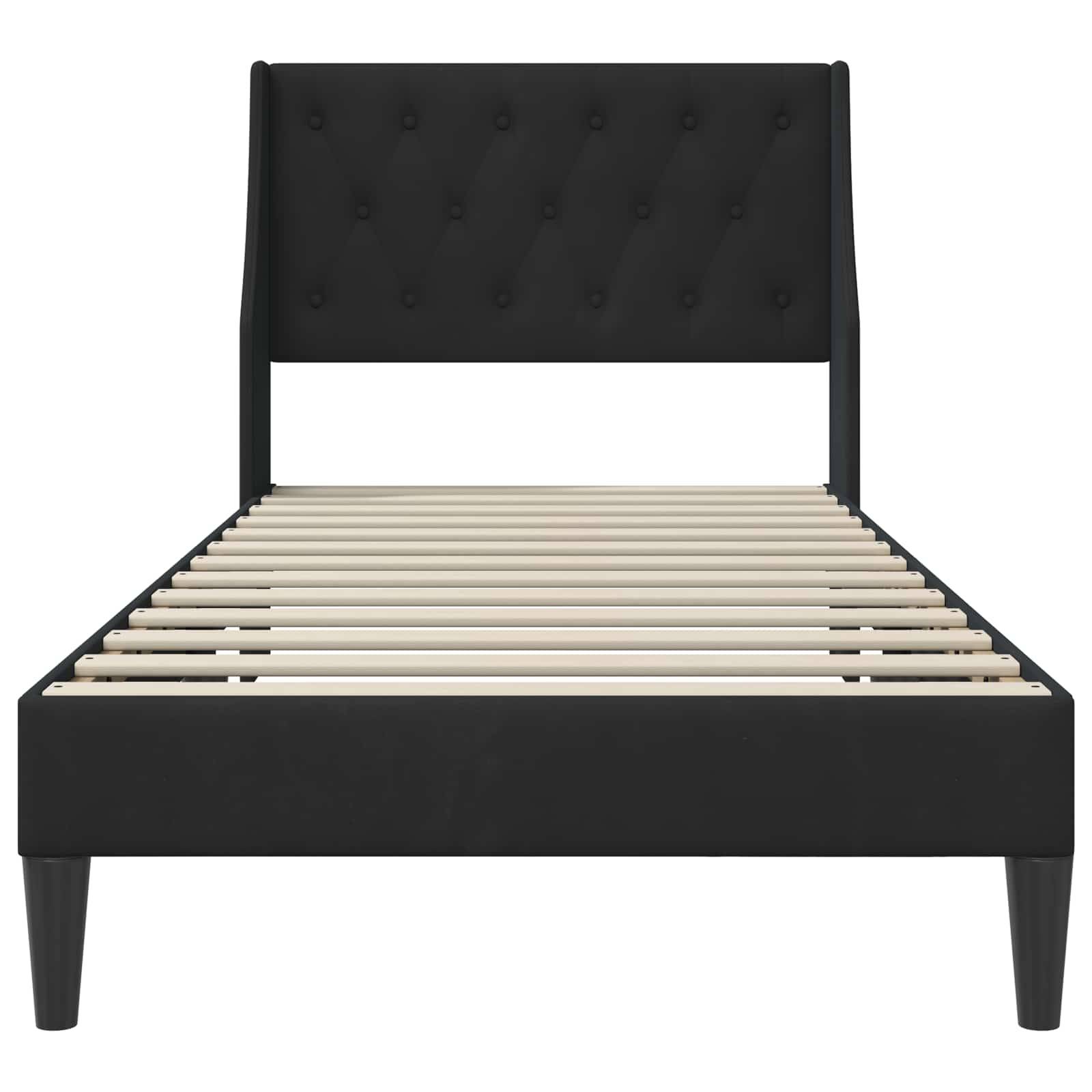 vidaXL Bettrahmen mit Kopfteil Schwarz 100 x 200 cm Samt