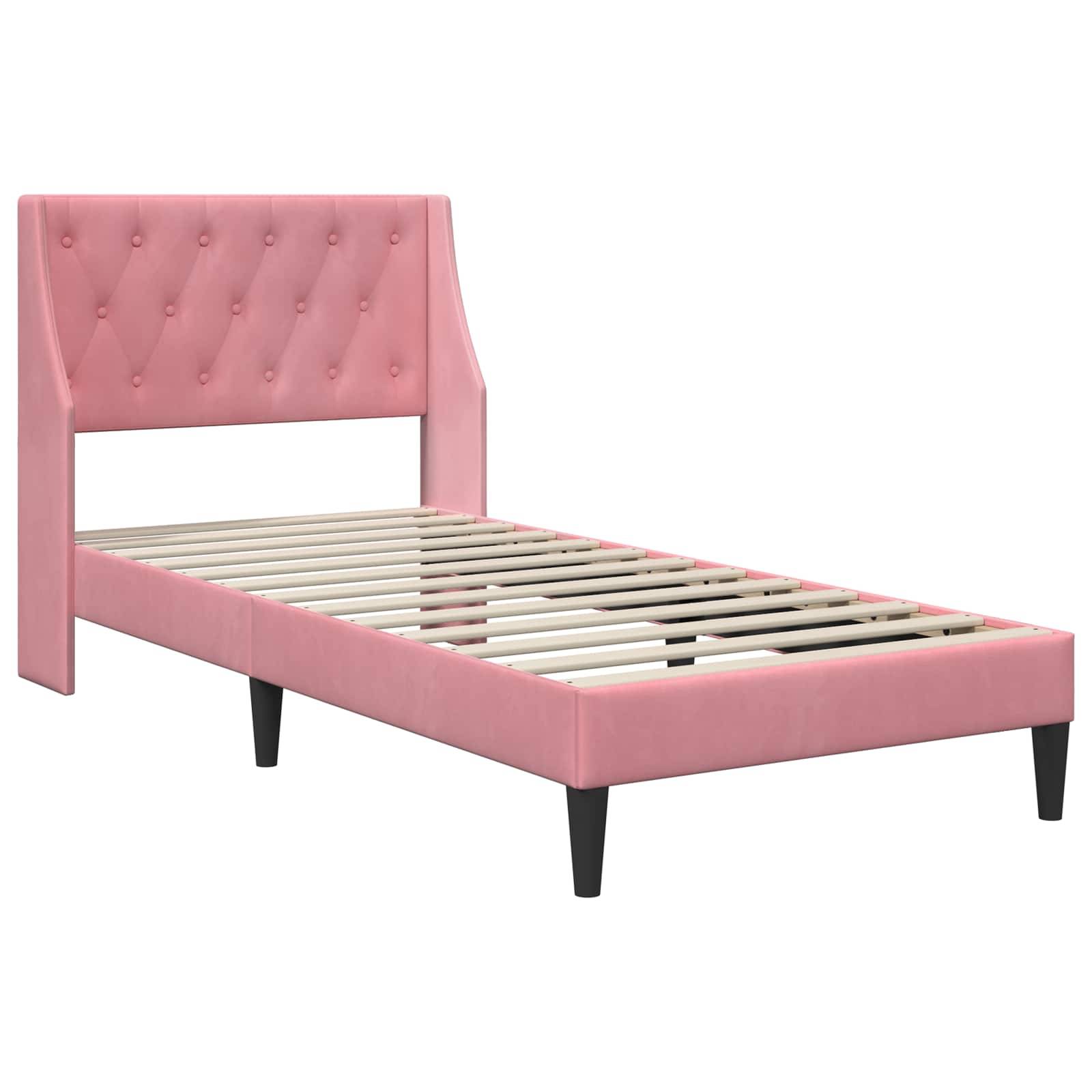 vidaXL Bettrahmen mit Kopfteil Rosa 80 x 200 cm Samt