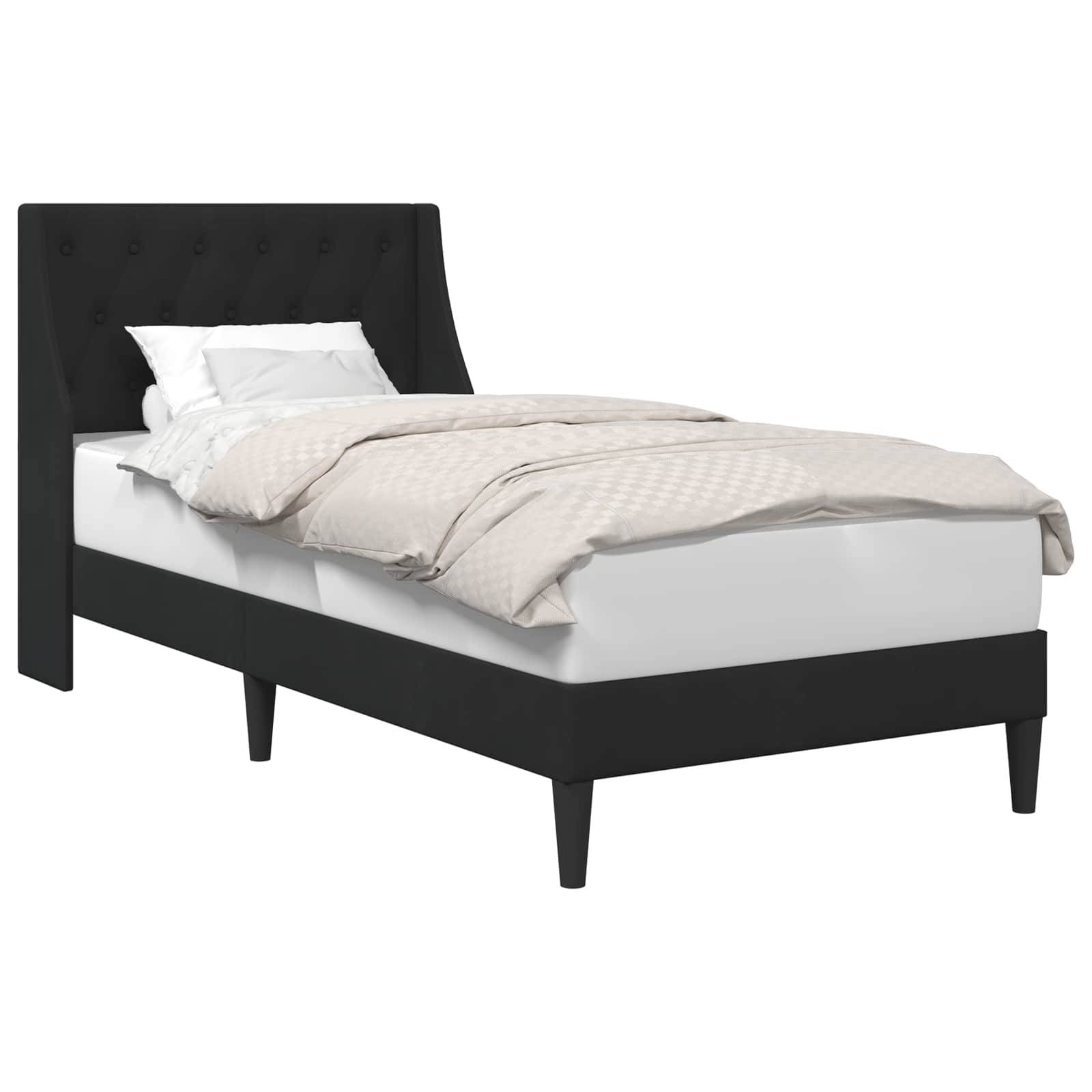 vidaXL Bettrahmen mit Kopfteil Schwarz 100 x 200 cm Samt