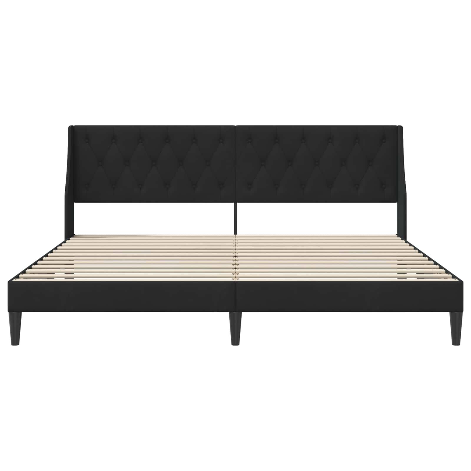 vidaXL Bettrahmen mit Kopfteil Schwarz 200 x 200 cm Samt