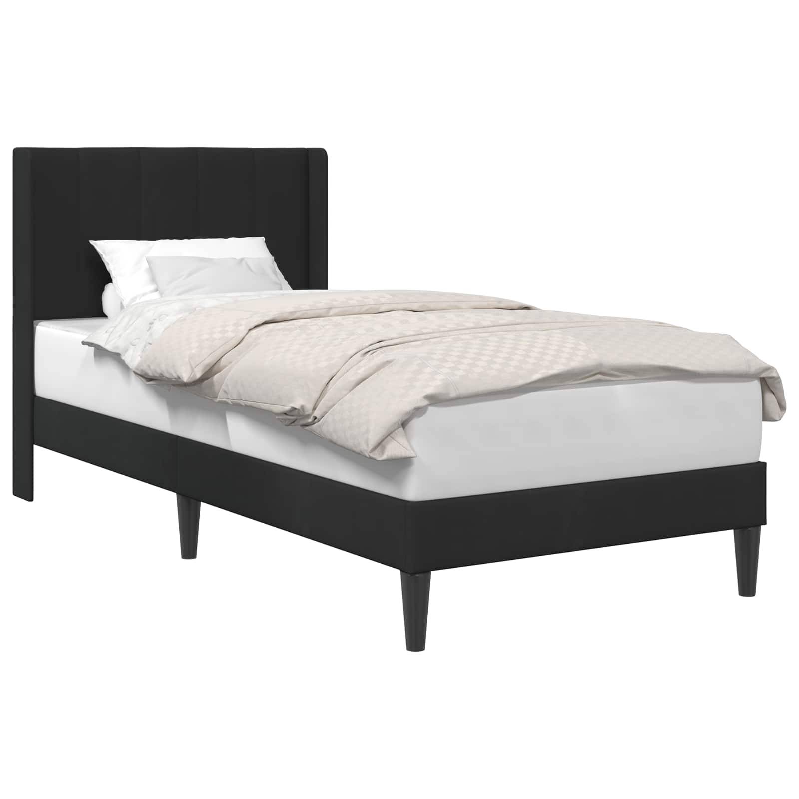 vidaXL Bettrahmen mit Kopfteil Schwarz 100 x 200 cm Samt