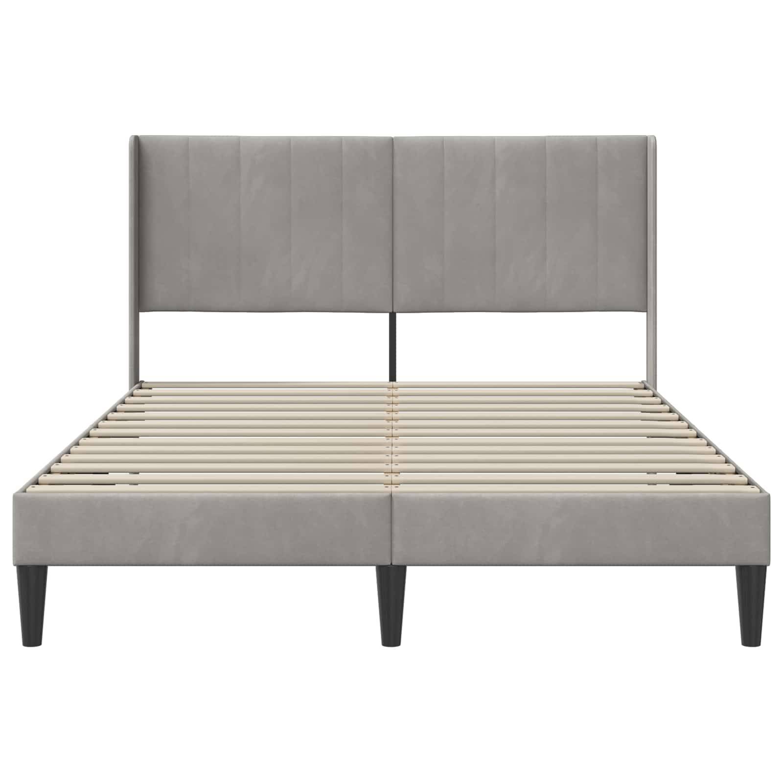 vidaXL Bettrahmen mit Kopfteil Hellgrau 120 x 200 cm Samt