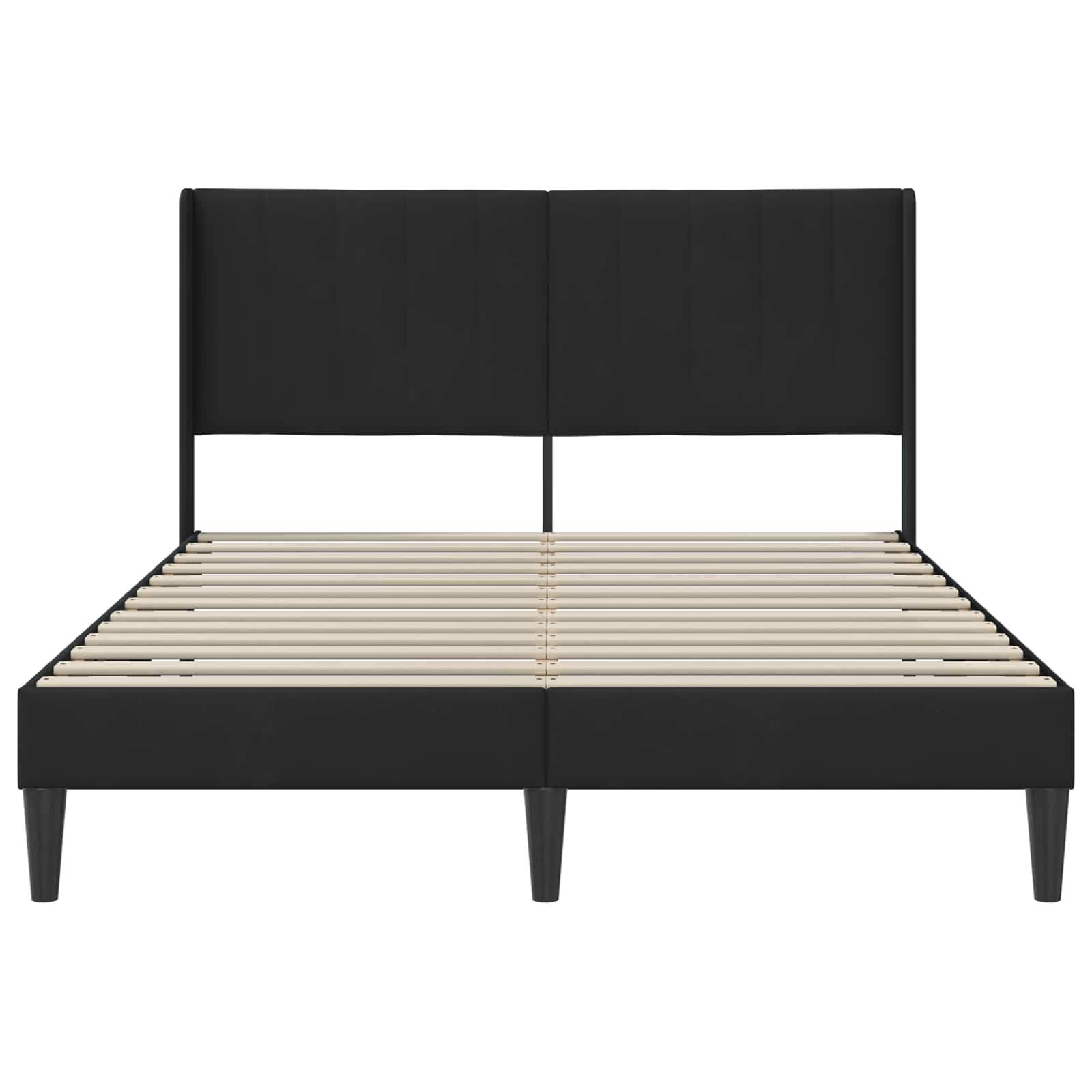 vidaXL Bettrahmen mit Kopfteil Schwarz 160 x 200 cm Samt