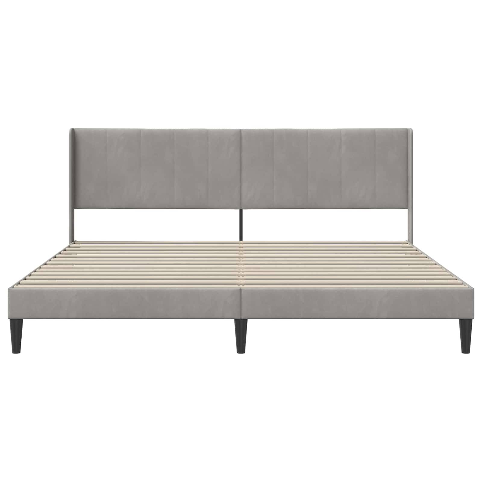 vidaXL Bettrahmen mit Kopfteil Hellgrau 200 x 200 cm Samt