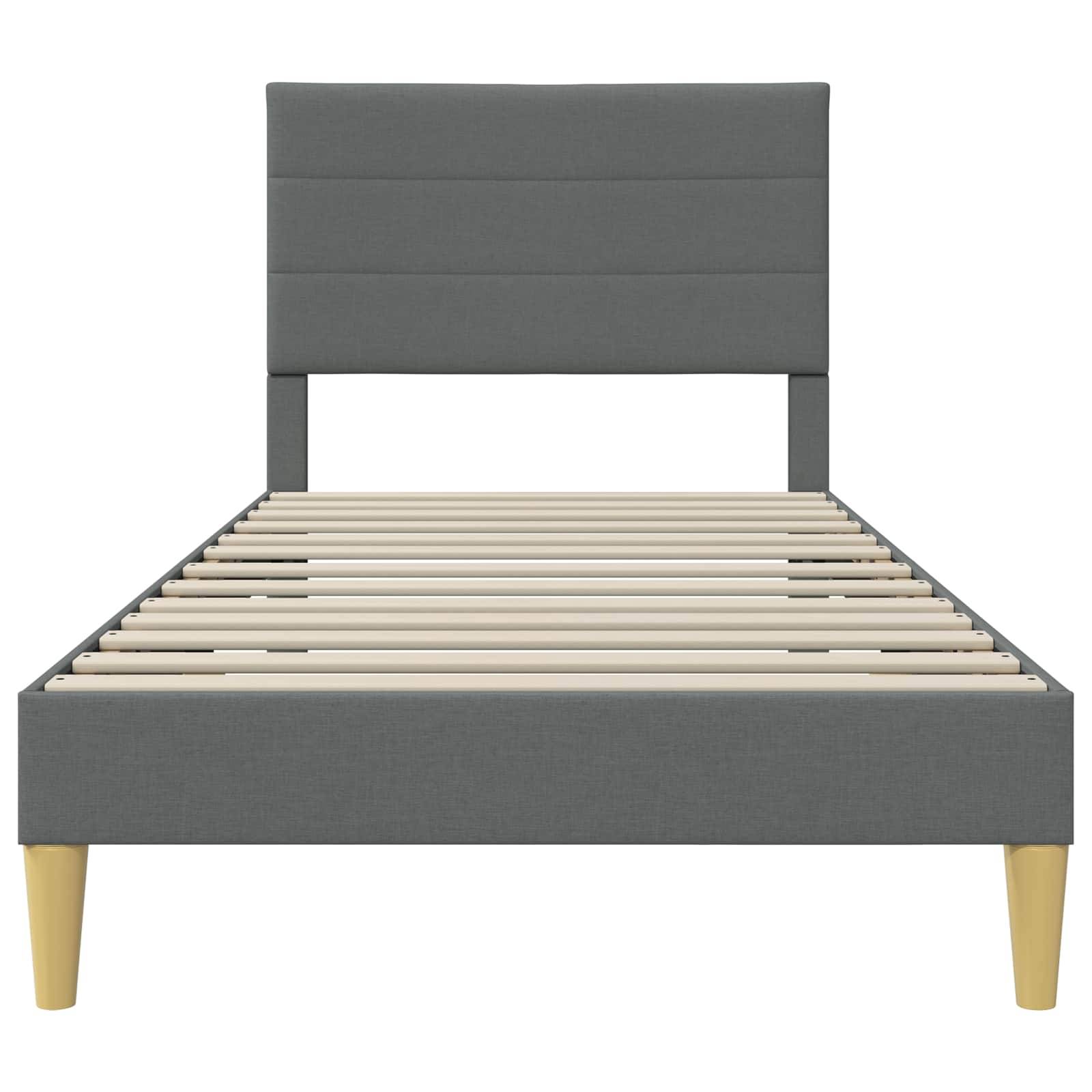 vidaXL Bettrahmen mit Kopfteil Dunkelgrau 80 x 200 cm Stoff