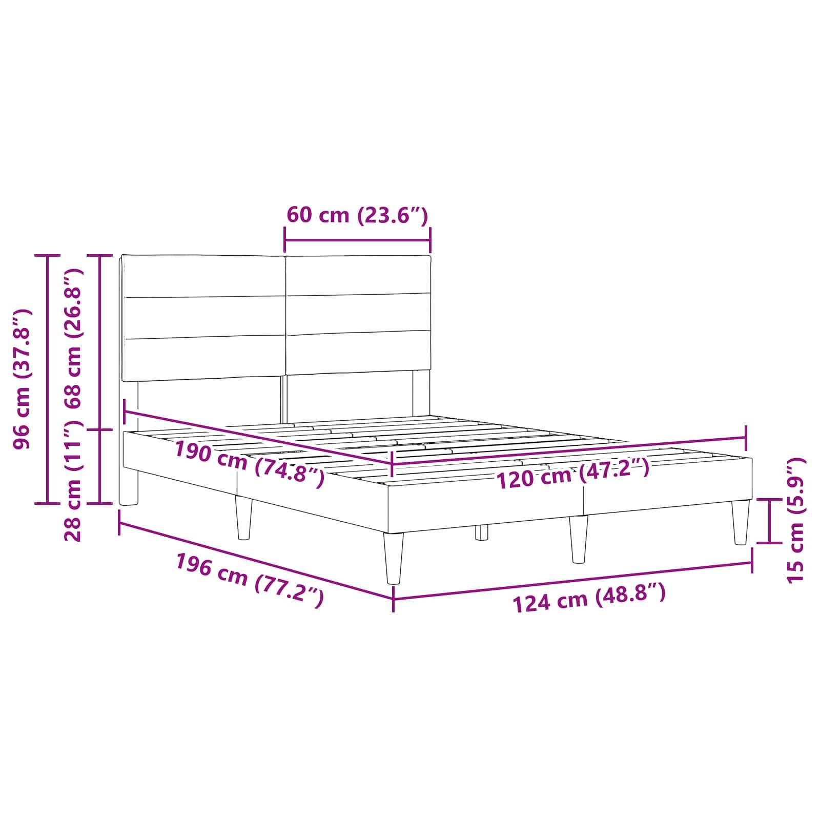 vidaXL Bettrahmen mit Kopfteil Dunkelgrün 120 x 190 cm Stoff