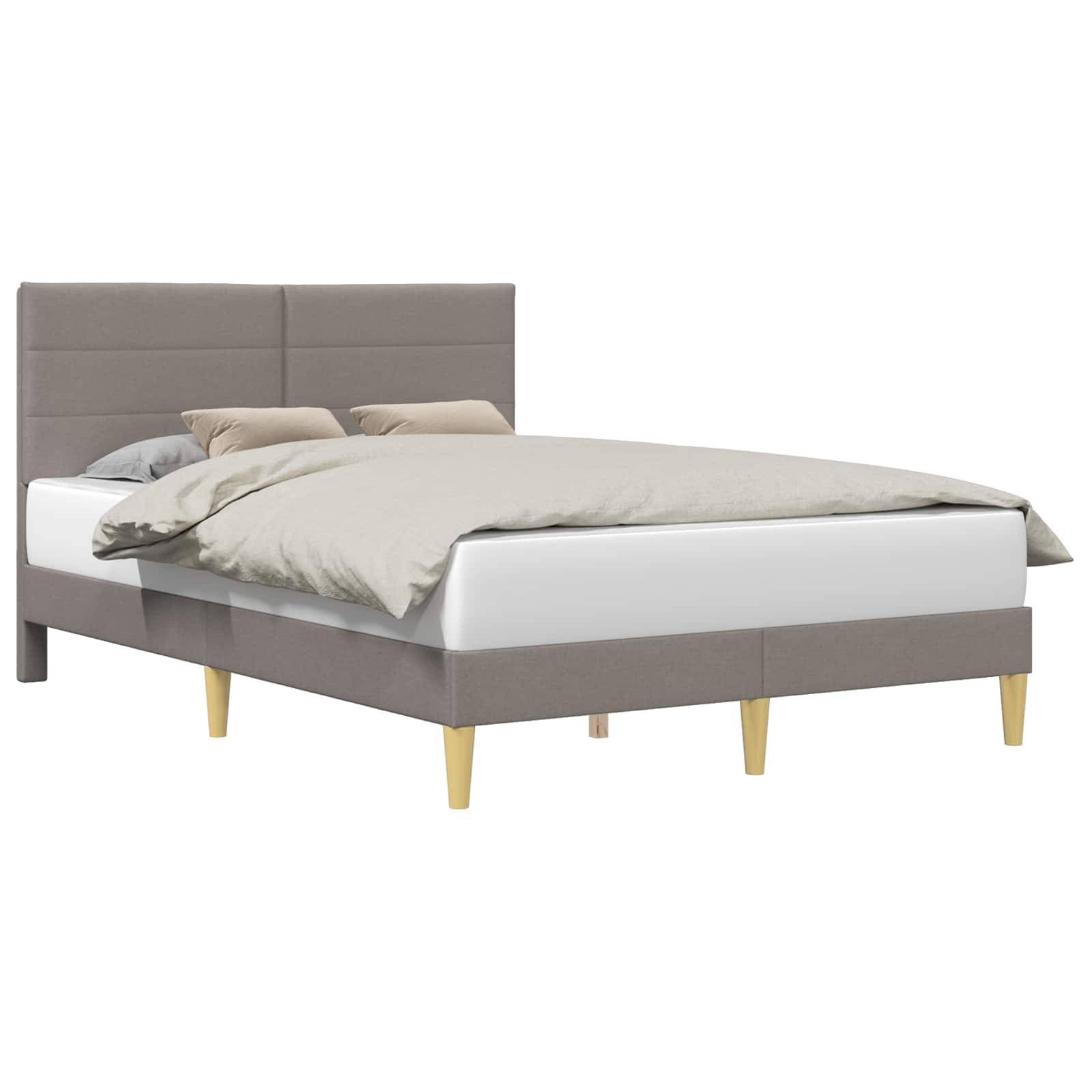 vidaXL Bettrahmen mit Kopfteil Taupe 160 x 200 cm Stoff