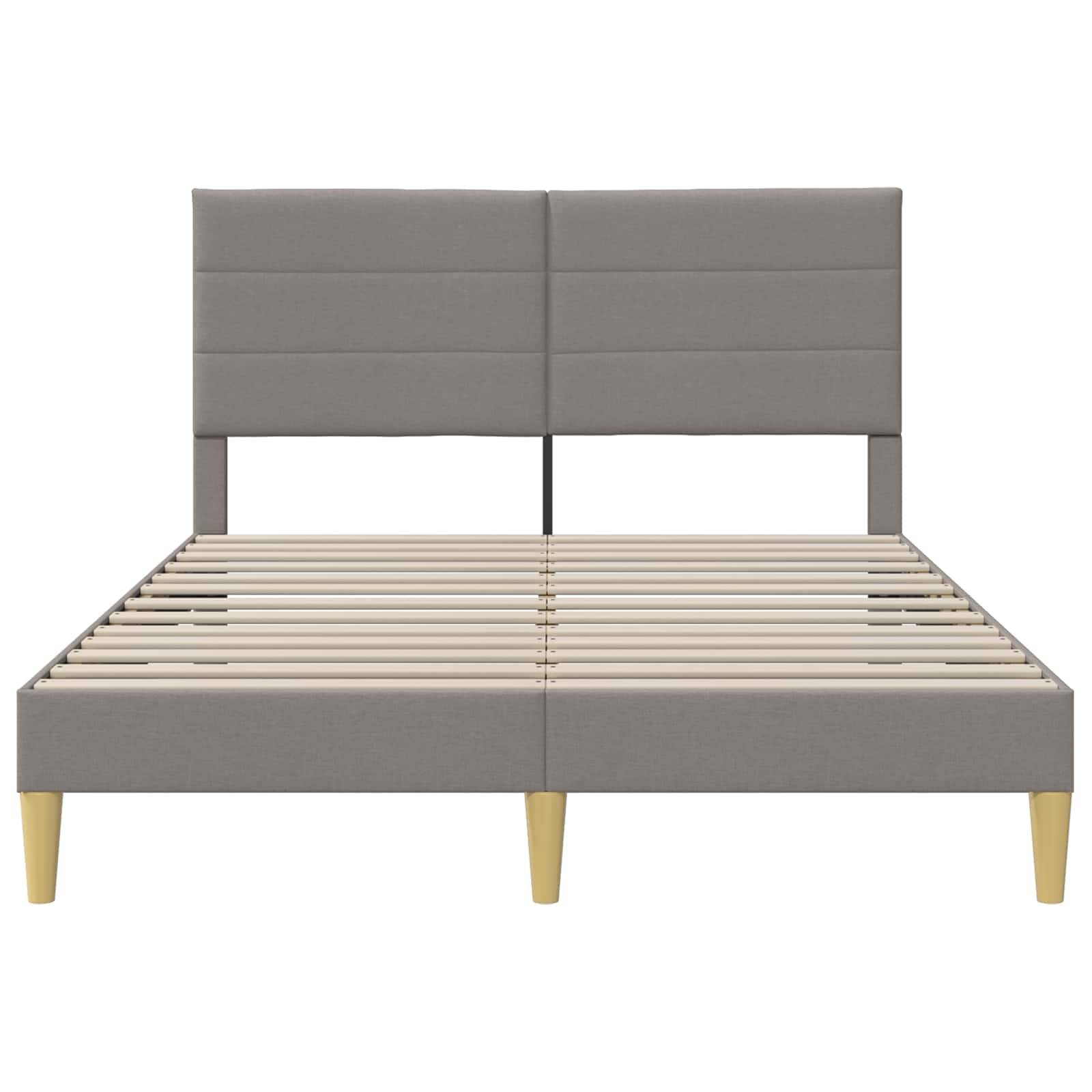 vidaXL Bettrahmen mit Kopfteil Taupe 160 x 200 cm Stoff