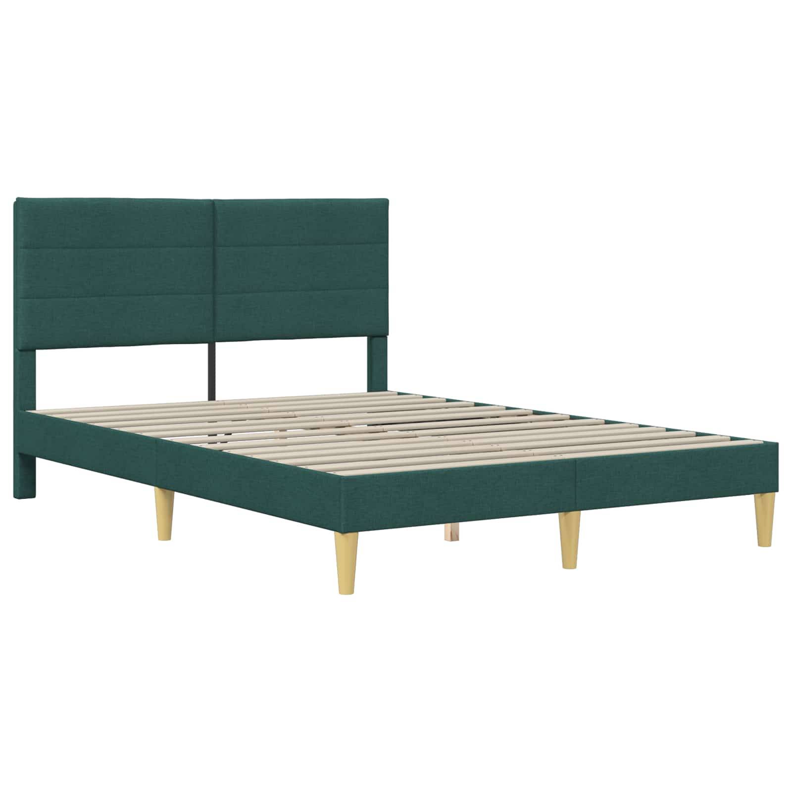 vidaXL Bettrahmen mit Kopfteil Dunkelgrau 153 x 203 cm Stoff