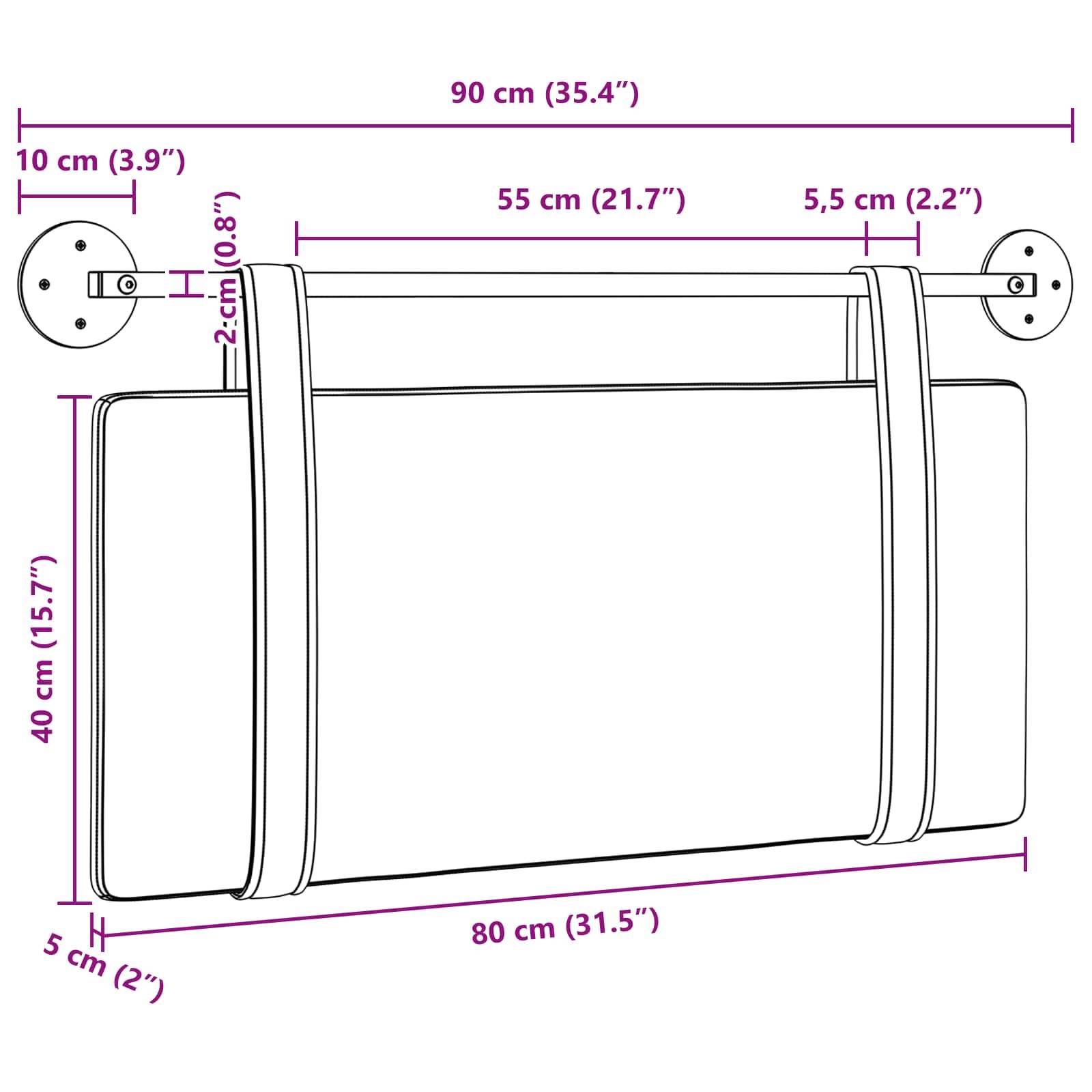 vidaXL Hängendes Kopfteil Weiß Antikes PU