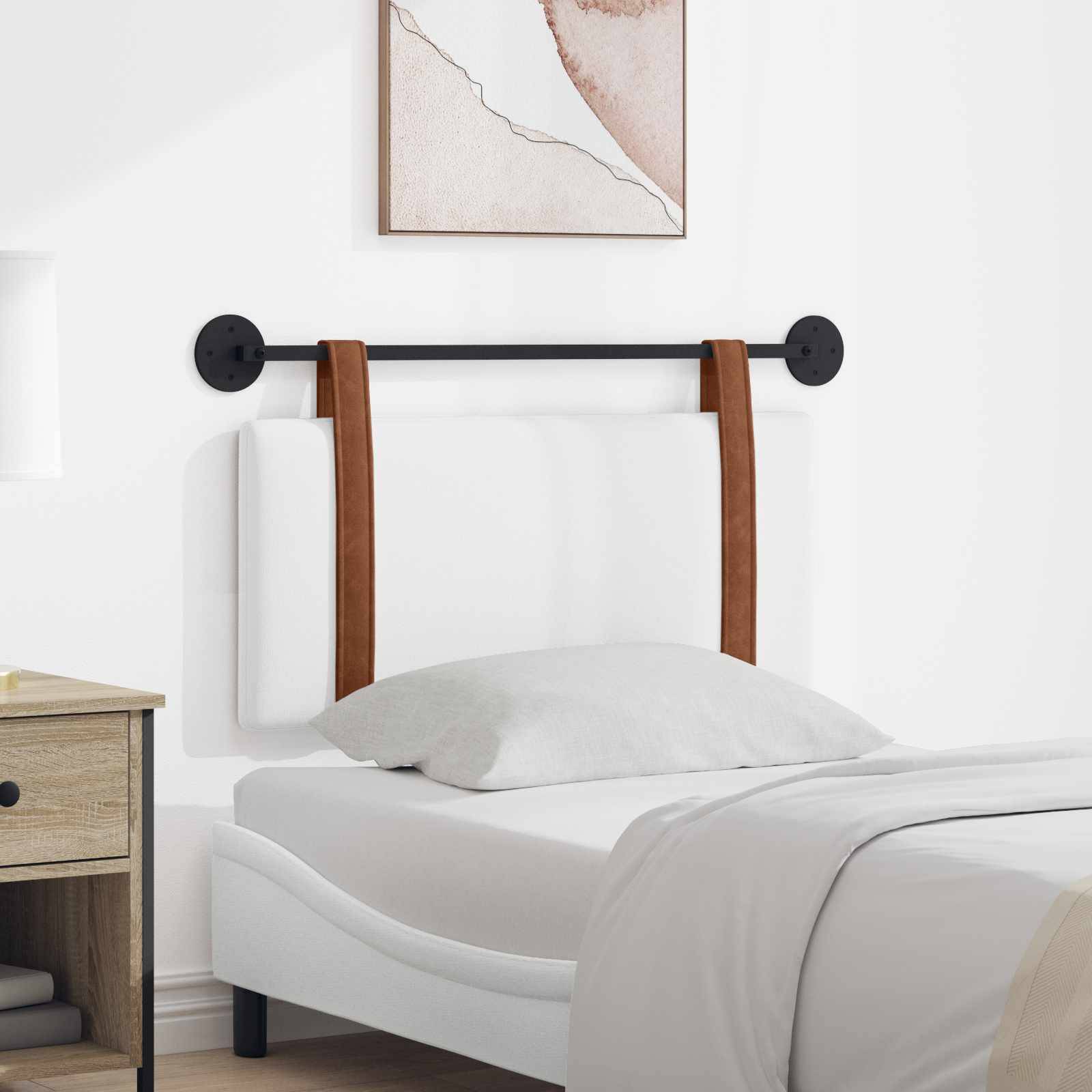 vidaXL Hängendes Kopfteil Weiß Antikes PU