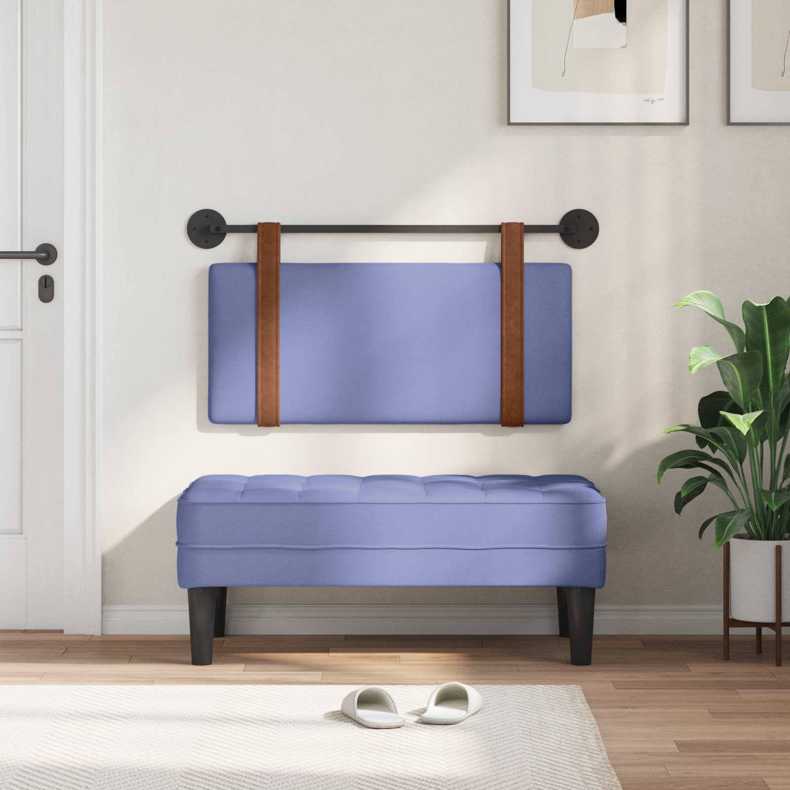 vidaXL Hängendes Kopfteil Jeans blau Antikes PU