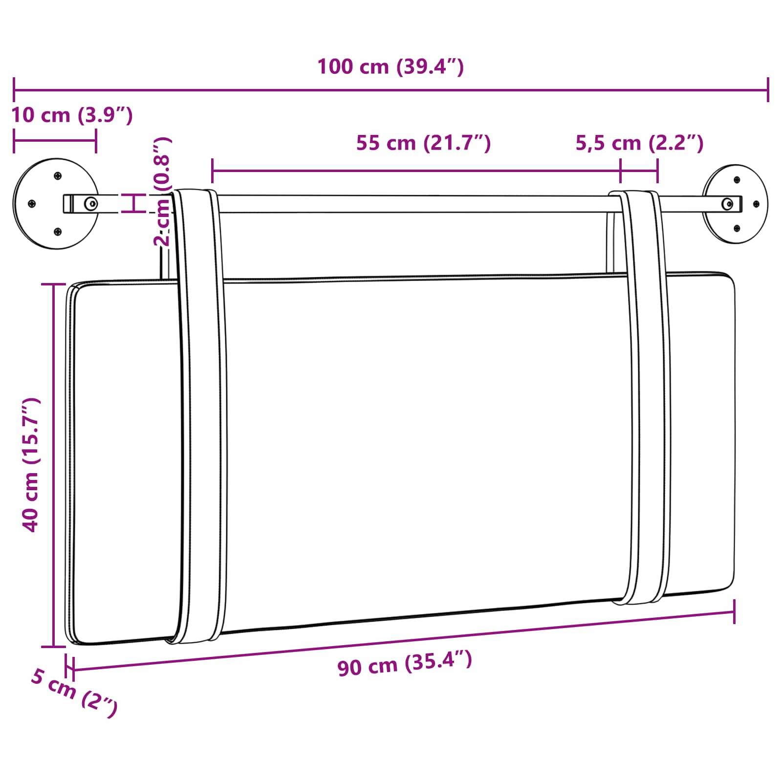 vidaXL Hängendes Kopfteil Jeans blau Antikes PU