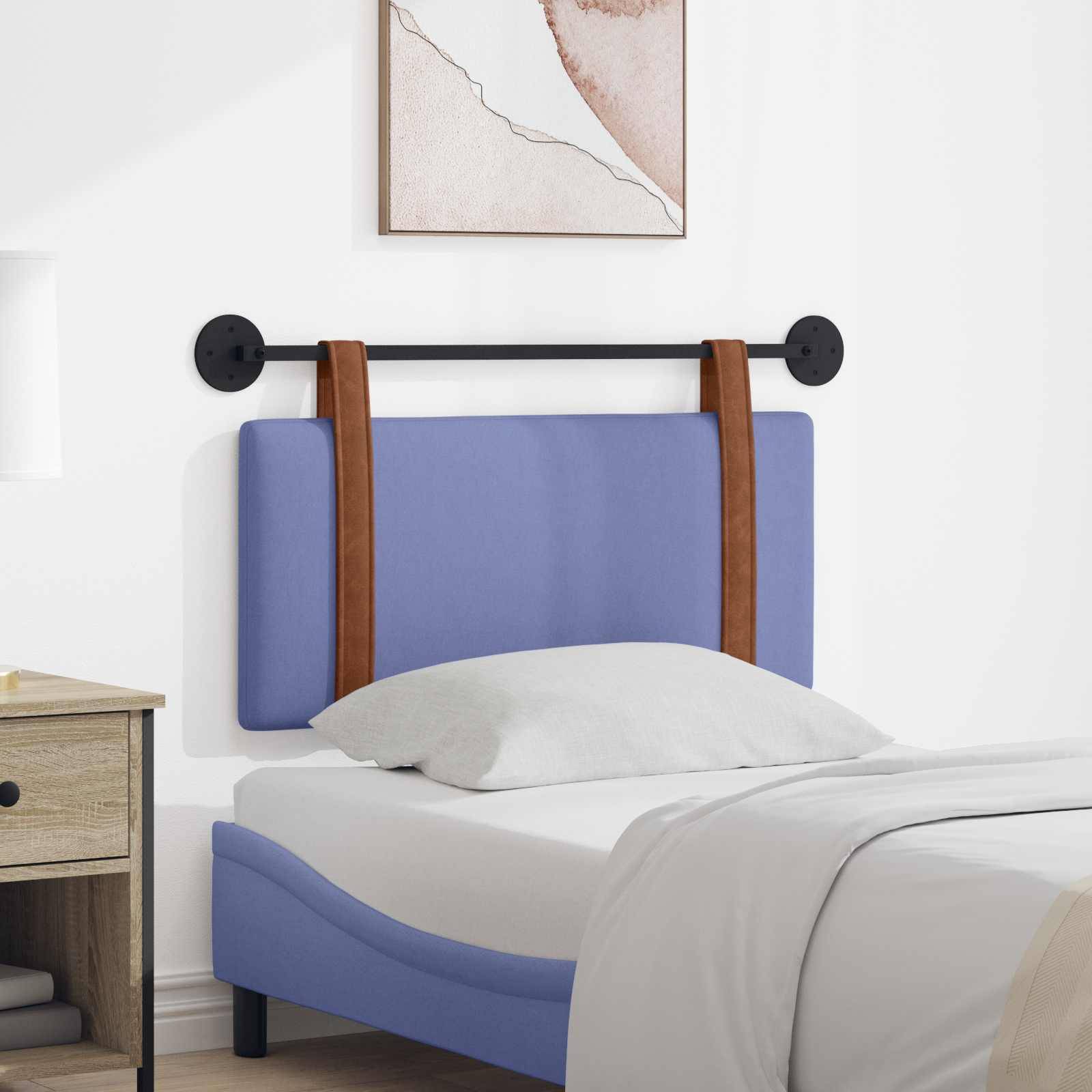 vidaXL Hängendes Kopfteil Jeans blau Antikes PU