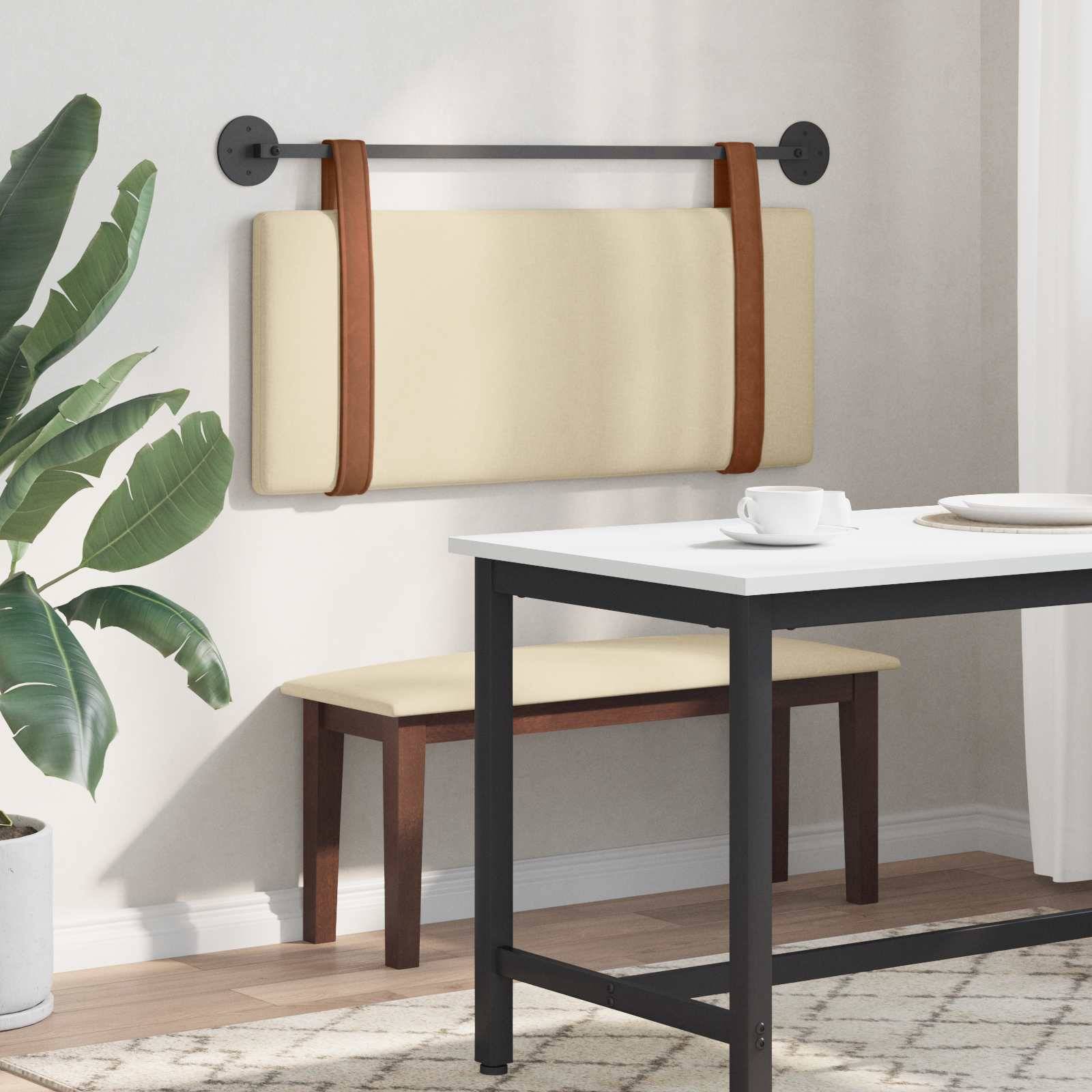 vidaXL Hängendes Kopfteil Creme Antikes PU