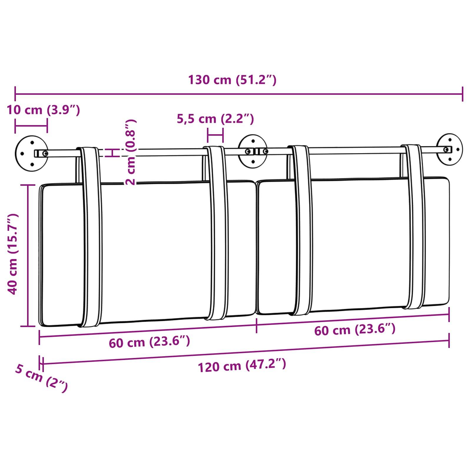 vidaXL Hängendes Kopfteil Dunkelgrün Stoff