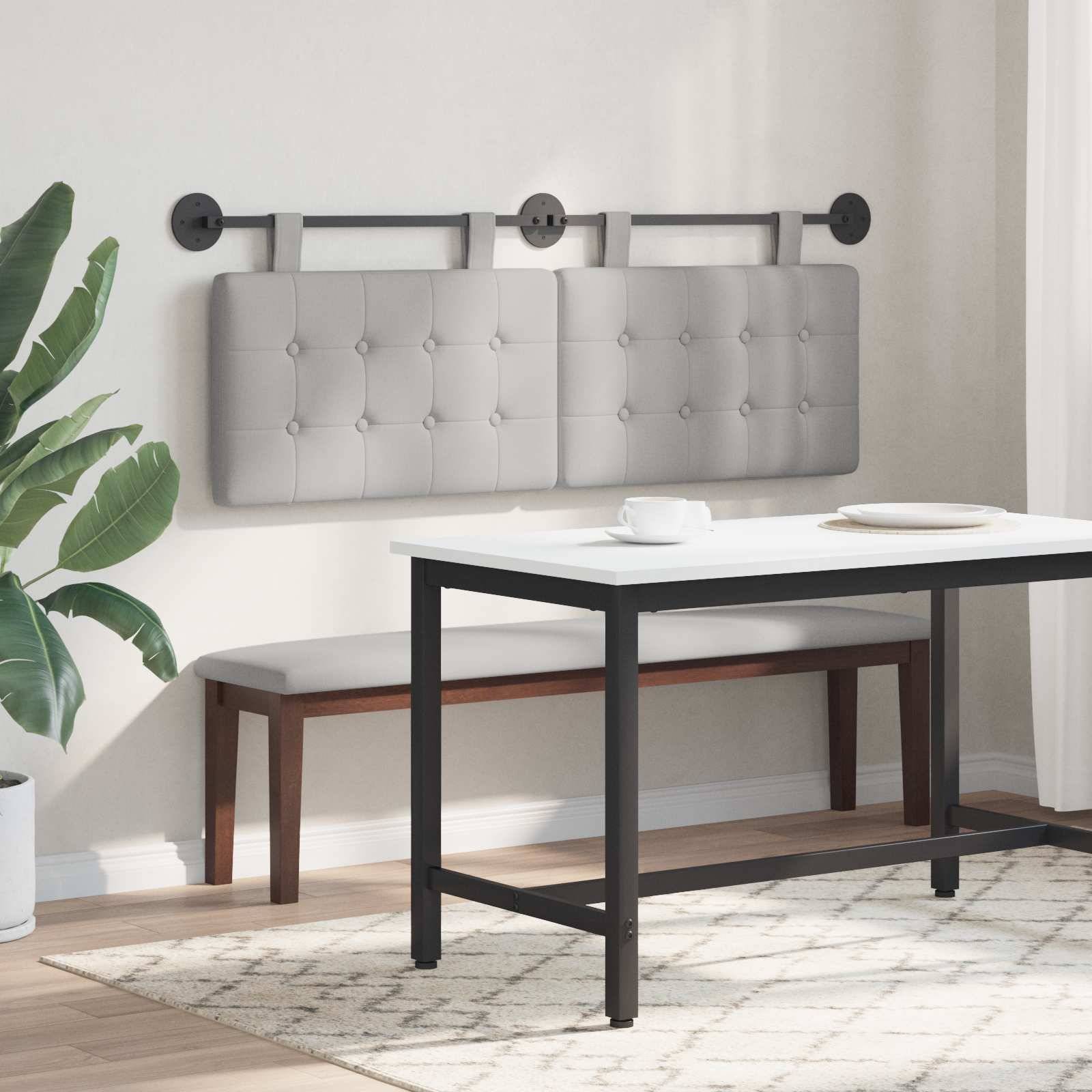 vidaXL Hängendes Kopfteil Wolkengrau Stoff