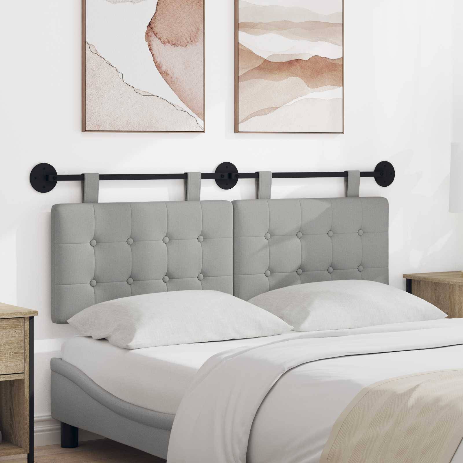 vidaXL Hängendes Kopfteil Wolkengrau Stoff