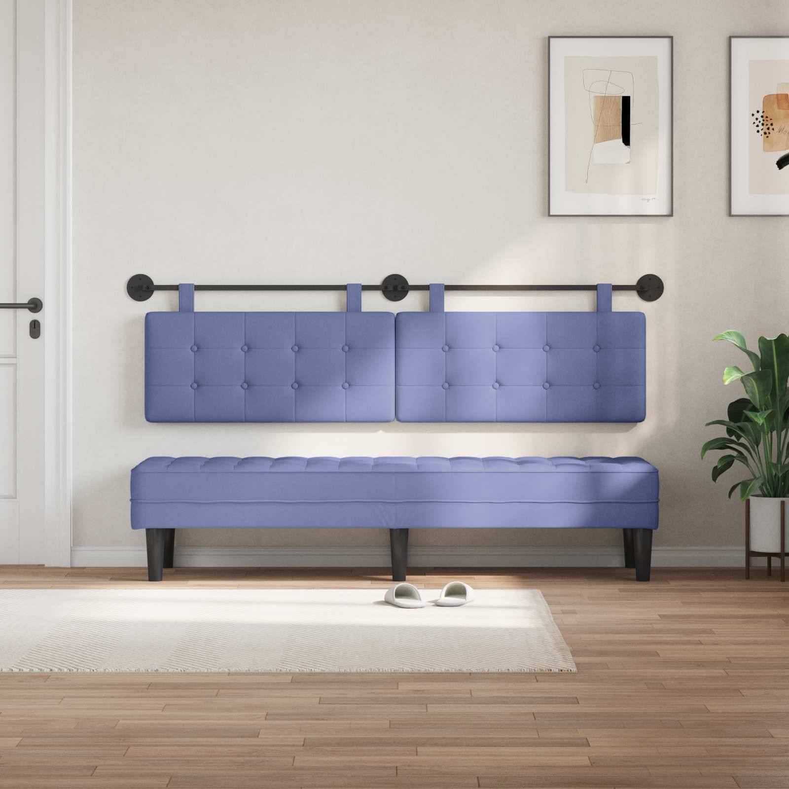vidaXL Hängendes Kopfteil Jeans blau Stoff