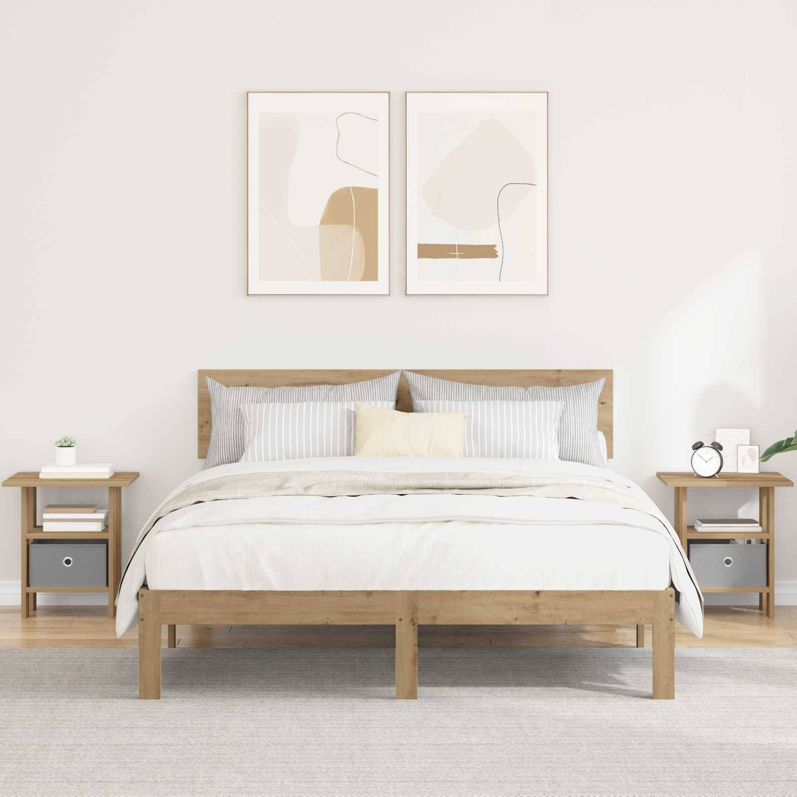 vidaXL Nachttisch 2 pcs Artisan-Eiche 41 x 40 x 45 cm Holzwerkstoff
