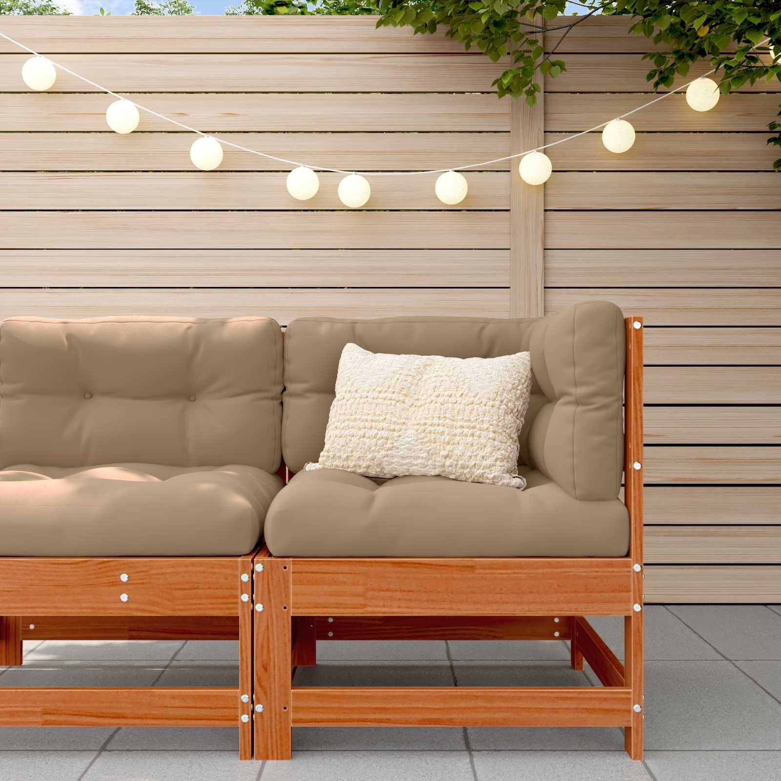 vidaXL Gartenecksofa Massives Kiefernholz Wachsbraun