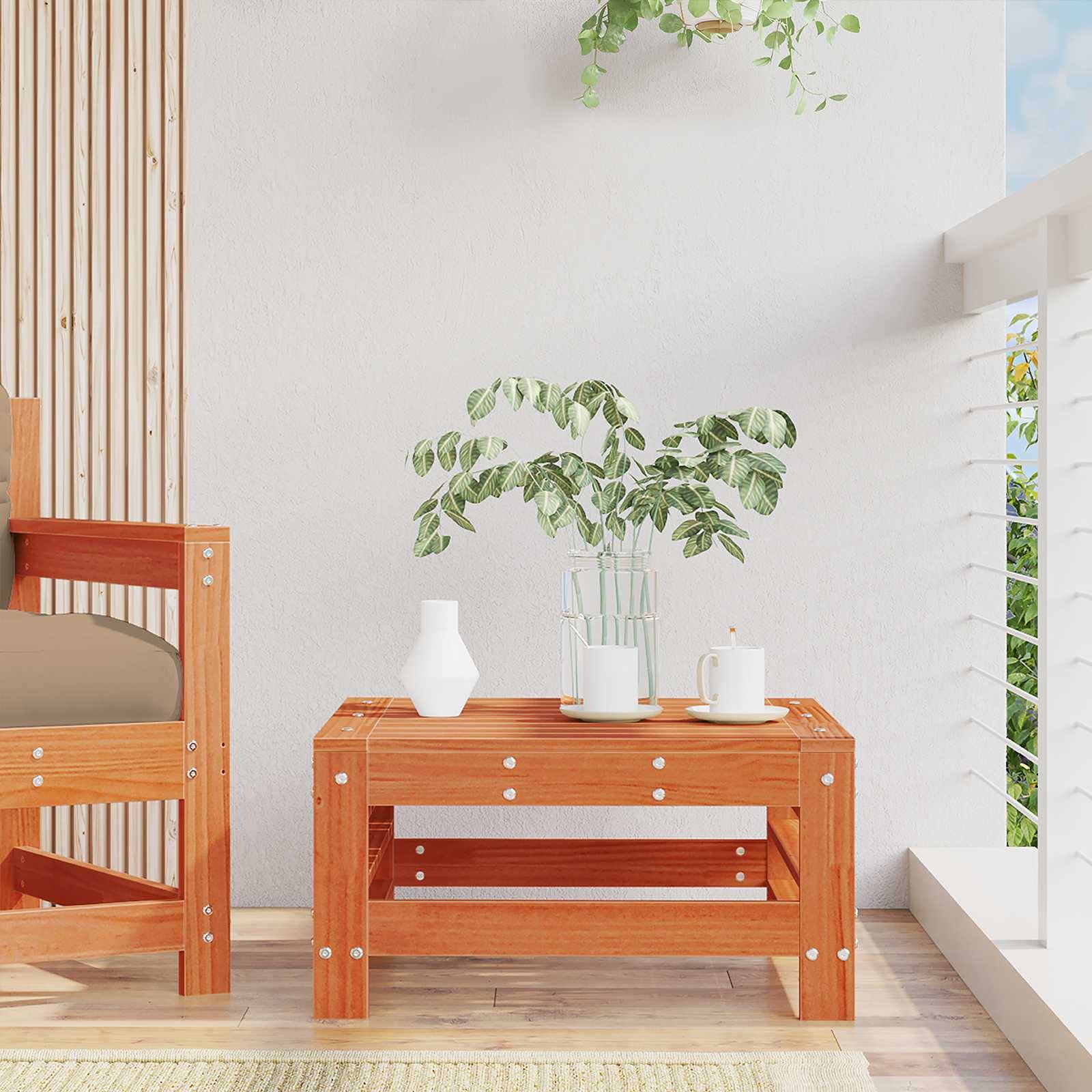 vidaXL Gartenfußstütze Massives Kiefernholz Wachsbraun