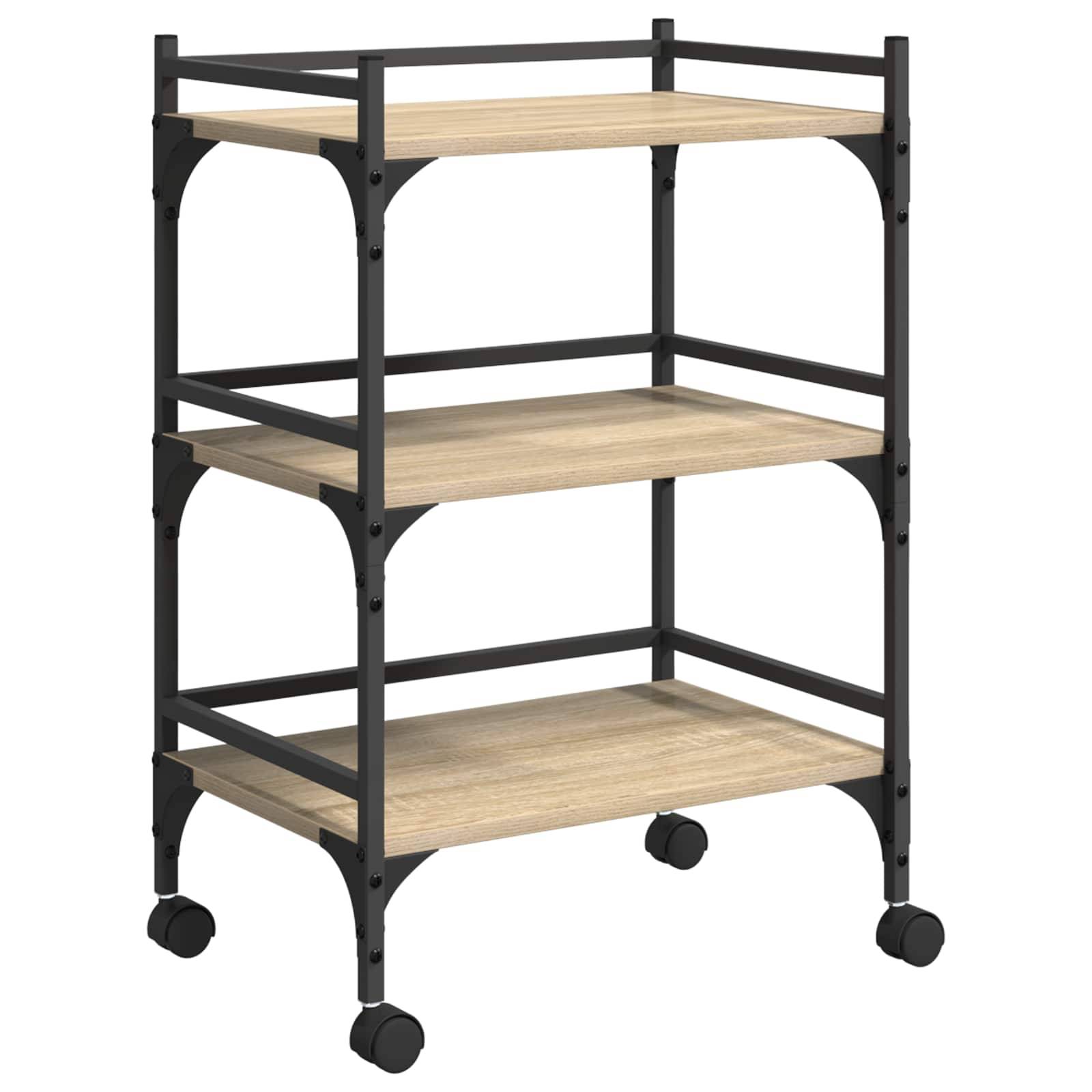 vidaXL Küchentrolley Sonoma-Eiche 50 x 35 x 75,5 cm Holzwerkstoff
