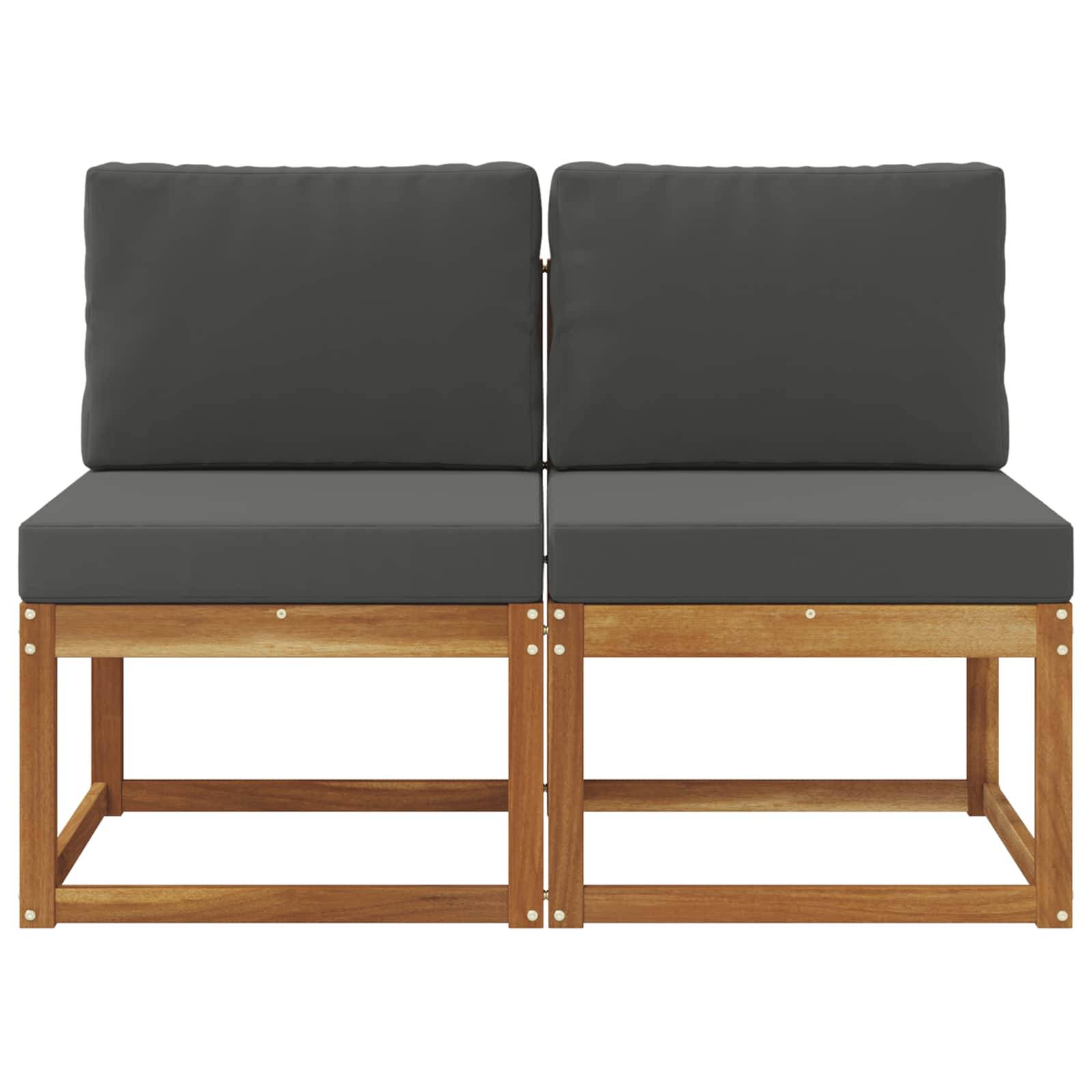 vidaXL 2 Stück Outdoor Mittelsofa Massivholz Akazie