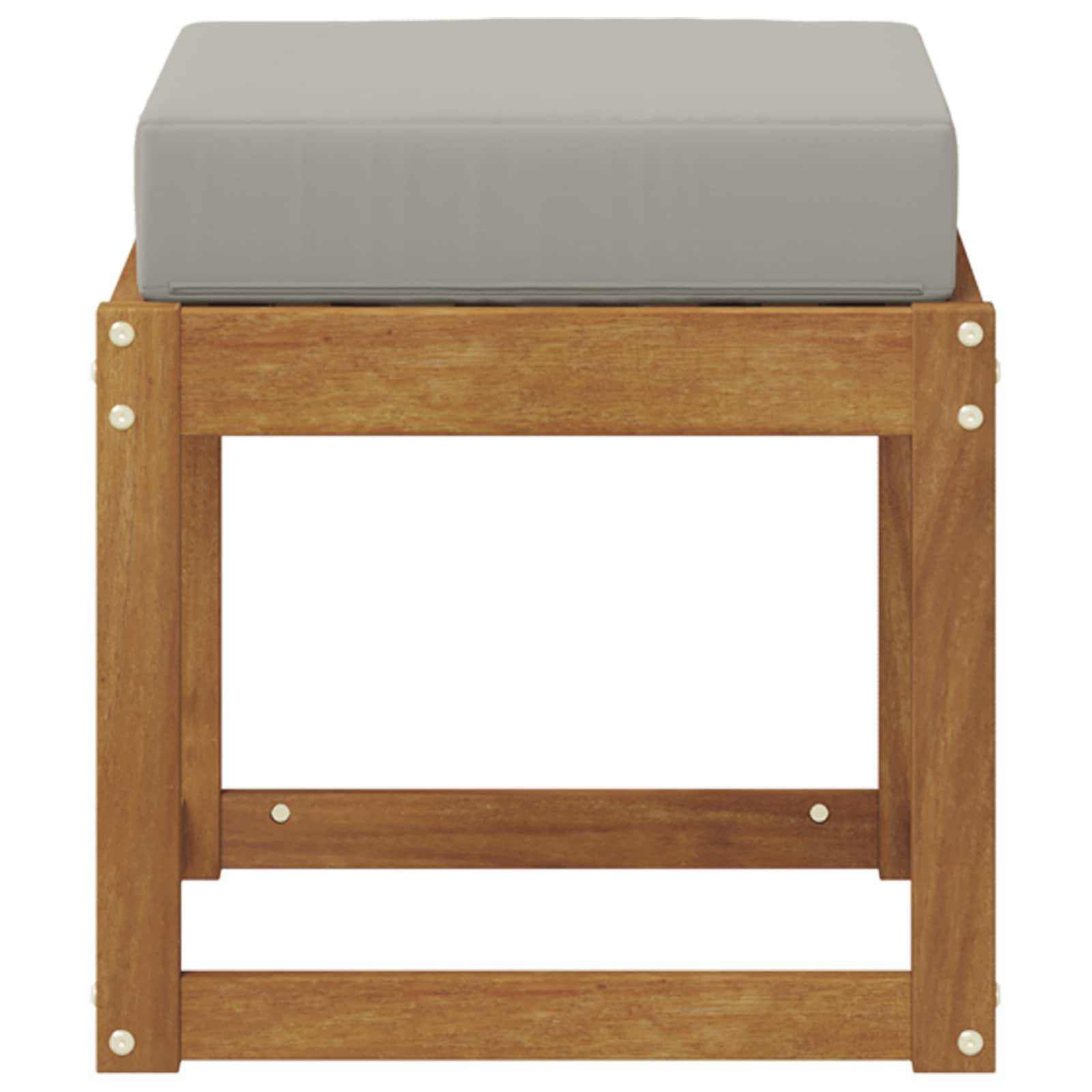 vidaXL Hocker Bank mit Kissen Natürlich und Hellgrau 43 x 43 x 37 cm