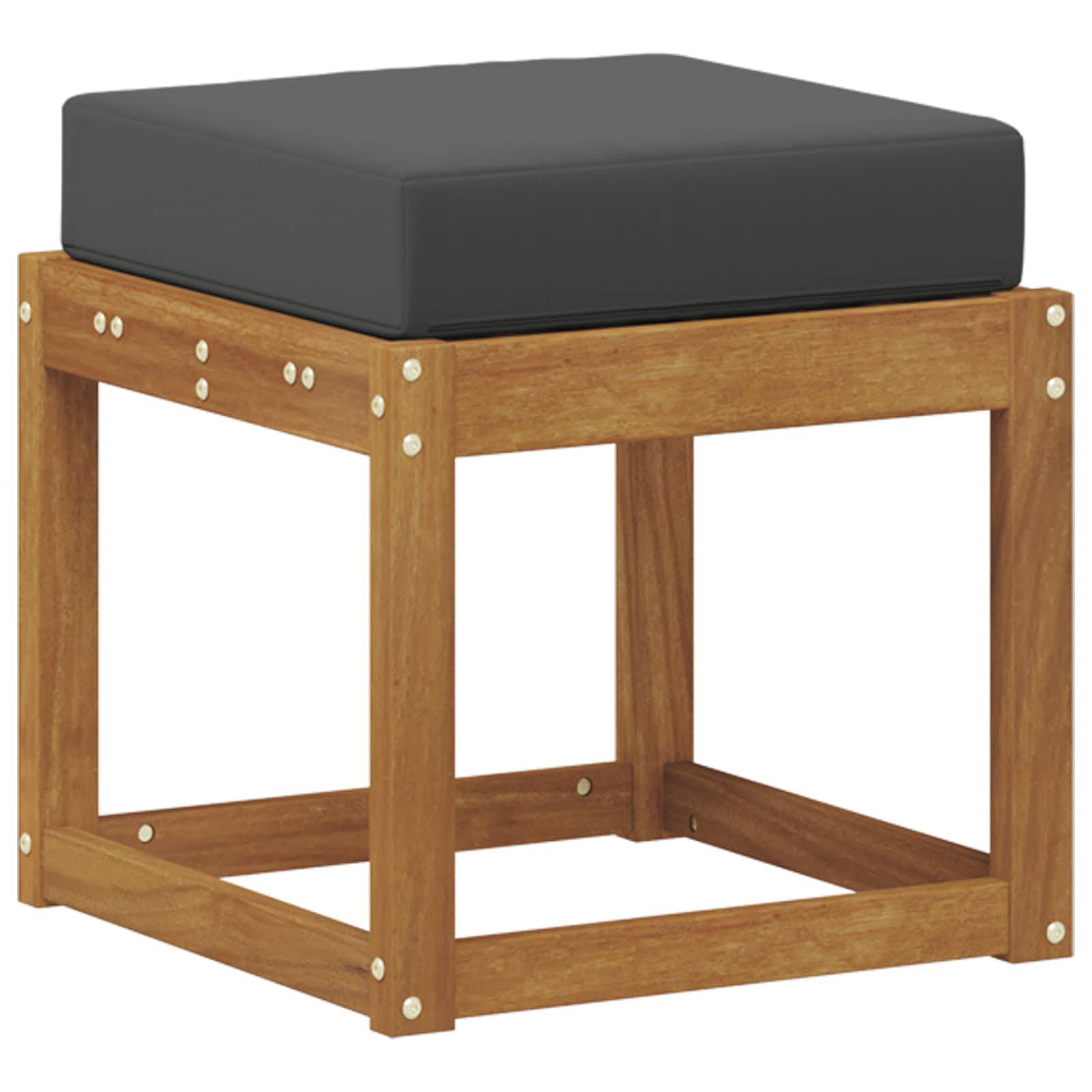 vidaXL Hocker Bank mit Kissen Natur und Anthrazit 43 x 43 x 37 cm